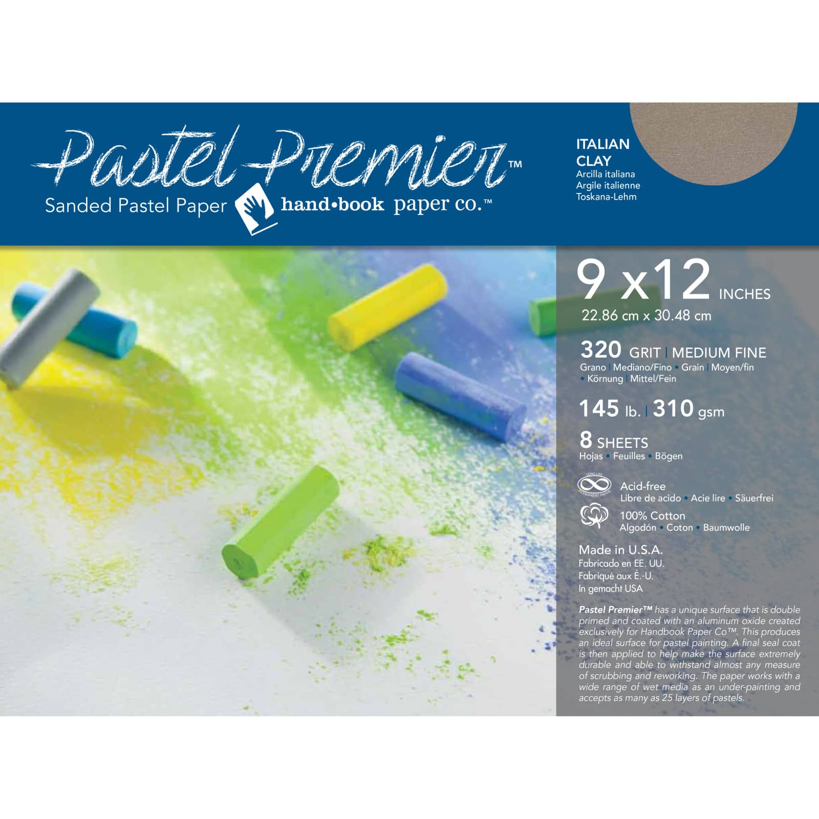 Pastel Premier&#x2122; Handbook Paper Co.&#x2122; Italian Clay Sanded Pastel Paper