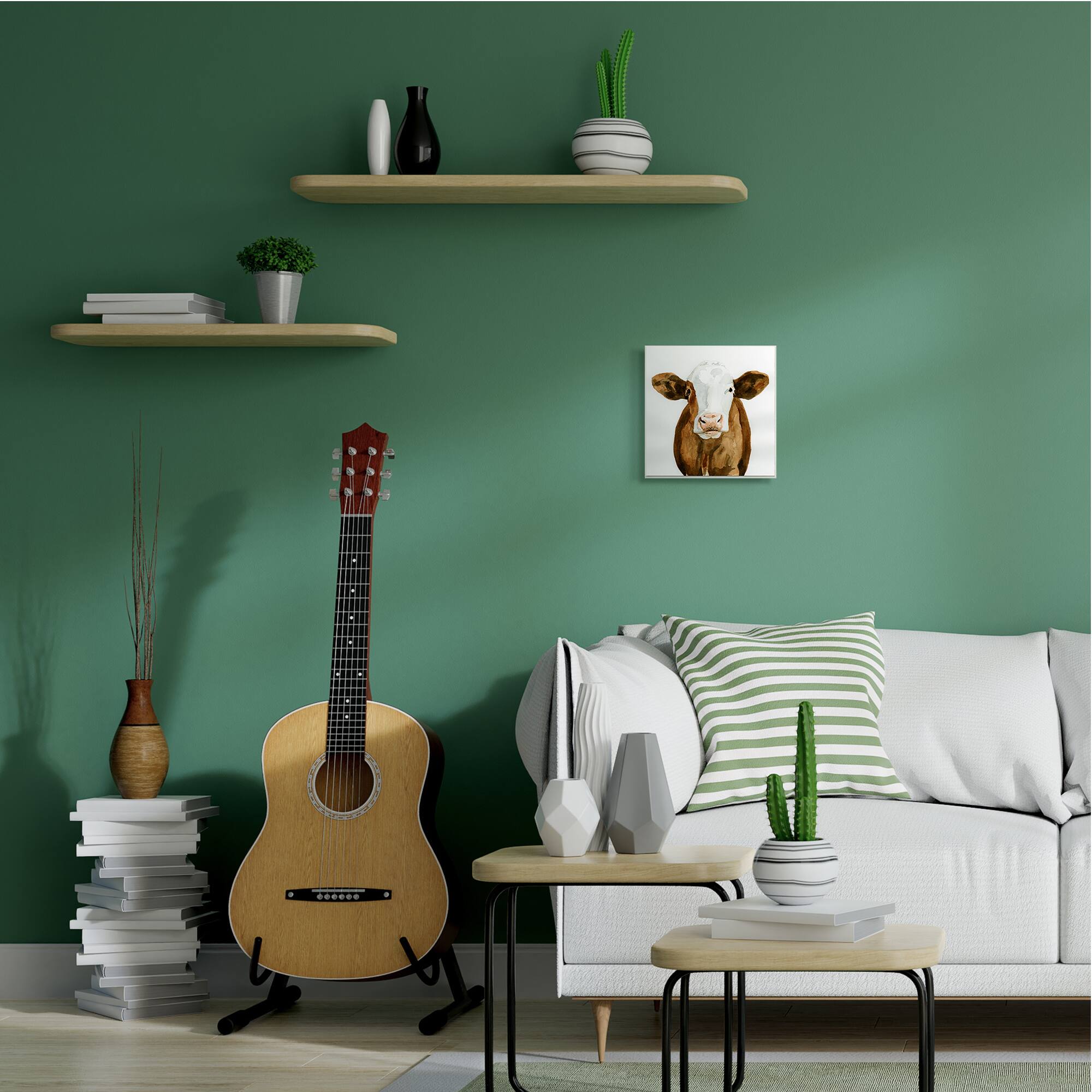 Stupell Industries Holstein Country Cow Minimal Cattle Portrait, 12" x 12"