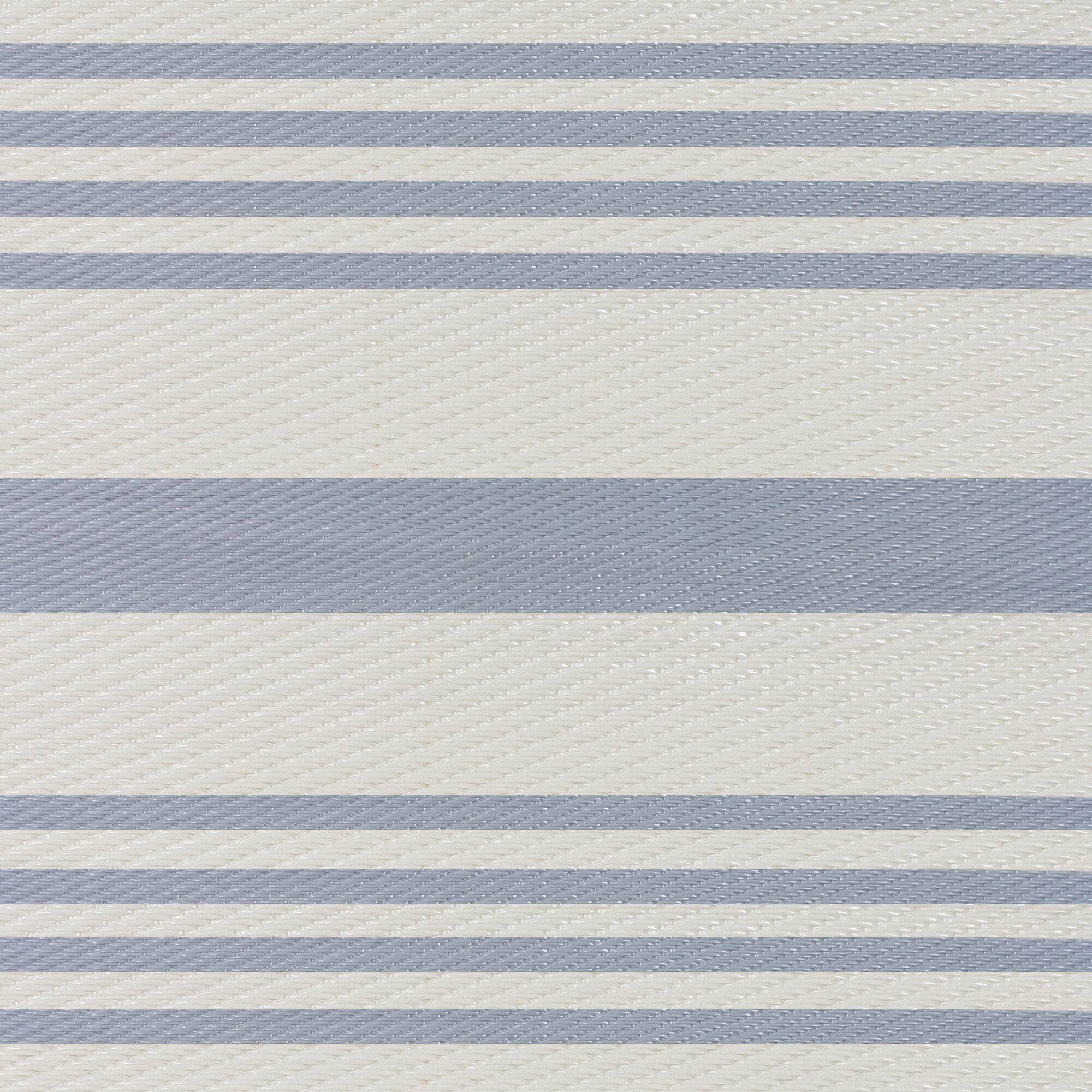 Light Blue & White Striped Rectangular Outdoor Area Rug, 4ft. x 6ft.