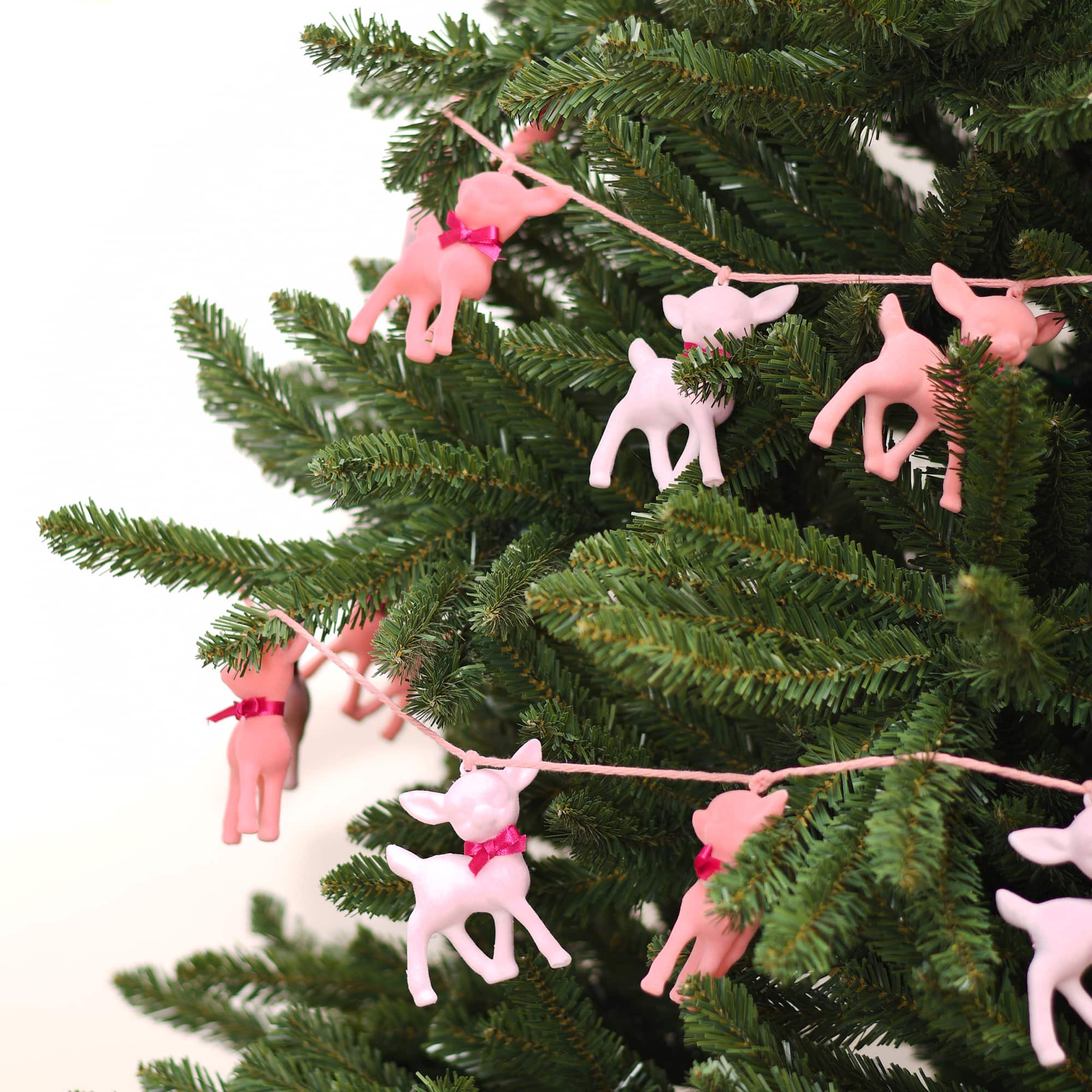 6ft. Pink Flocked Deer Garland by Ashland&#xAE;