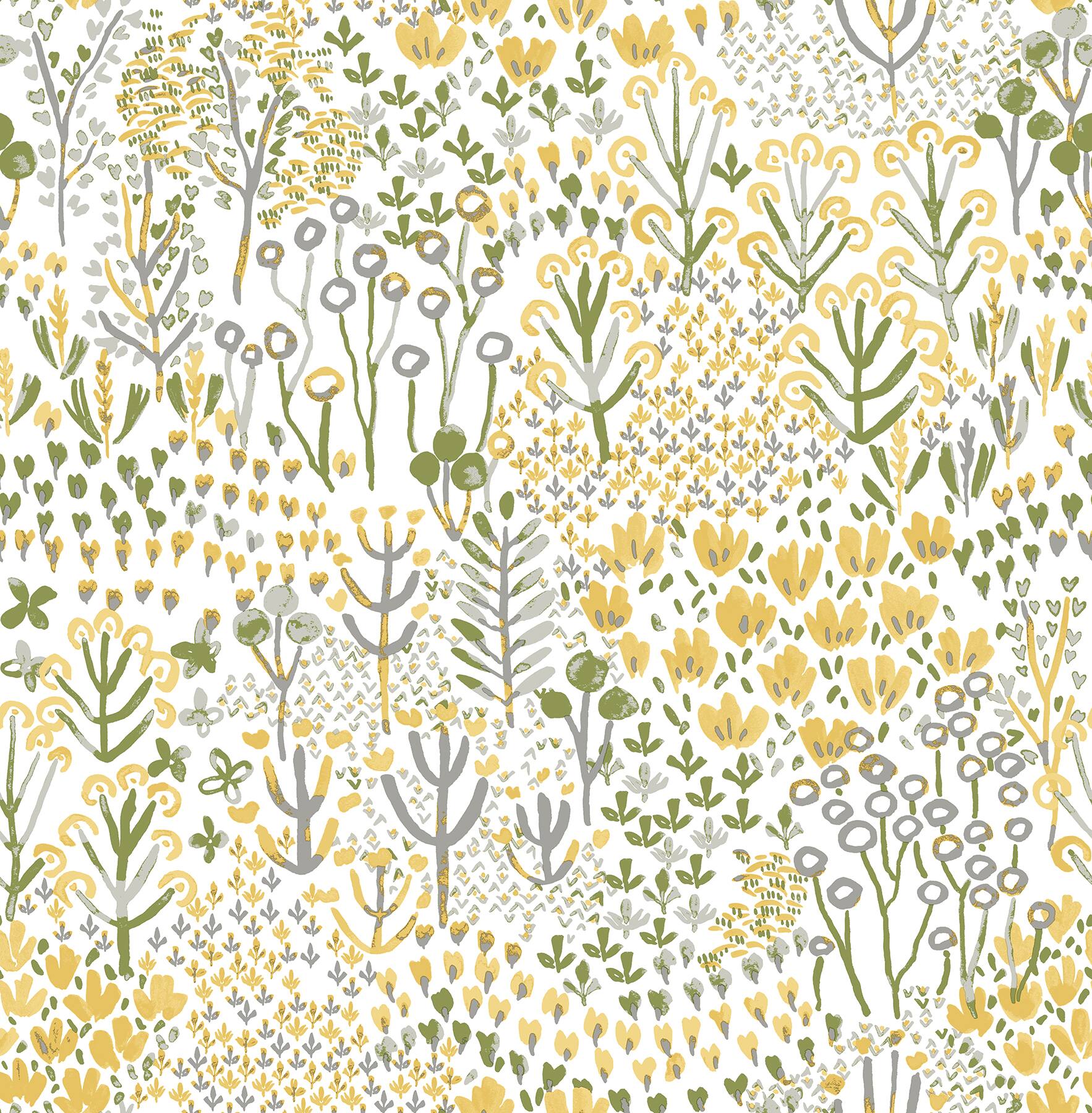 NuWallpaper Flower Parade Yellow Peel &#x26; Stick Wallpaper