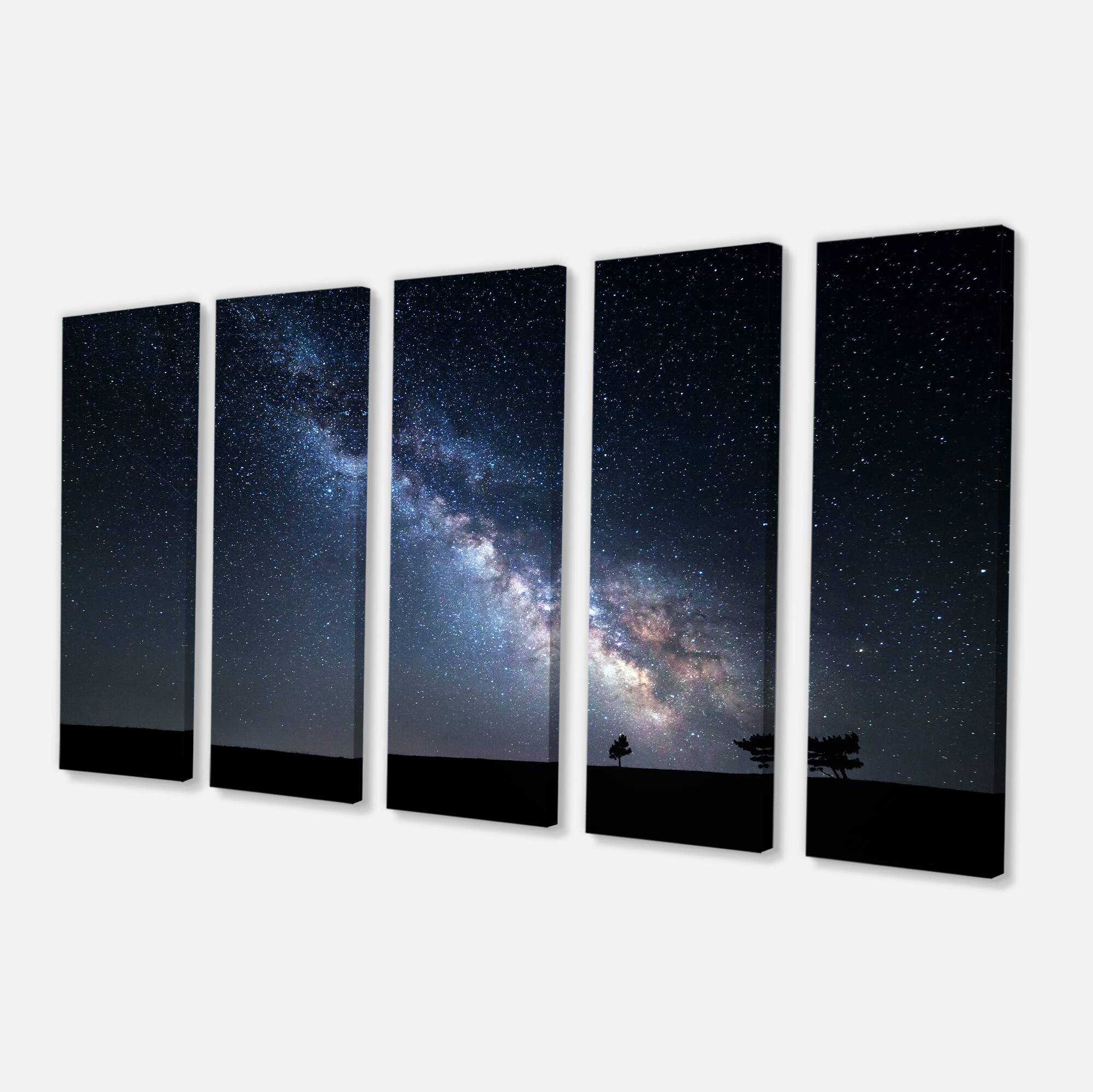 Designart - Summer Night with Stars in Crimea - Landscape Photography Canvas Print