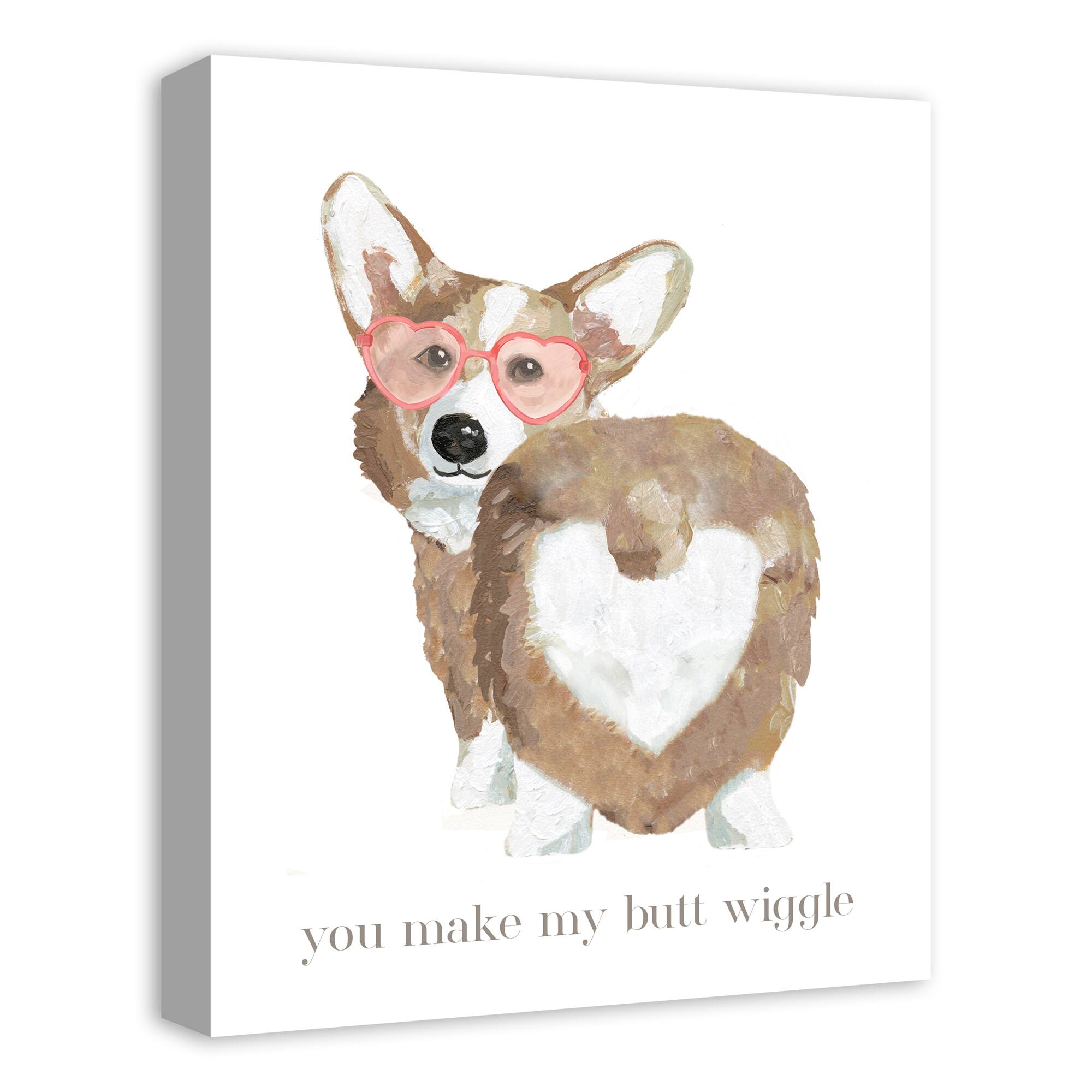 Corgi Wiggle Butt Canvas Wall Art