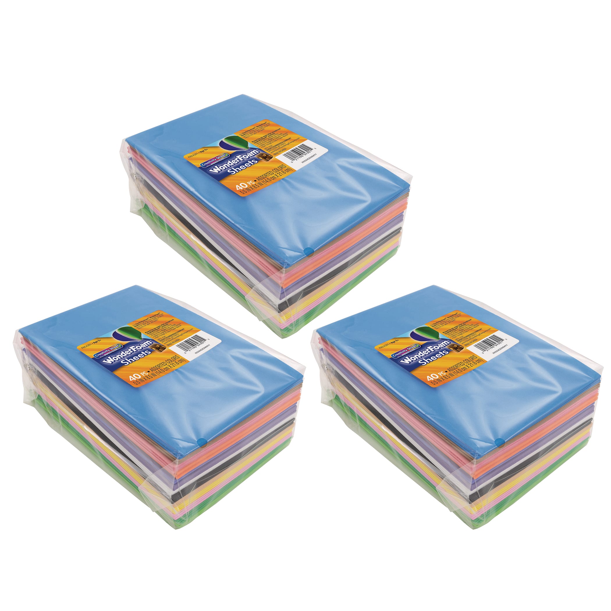 Creativity Street&#xAE; WonderFoam&#xAE; 5.5&#x22; x 8.5&#x22; Sheets, 3 Packs of 40