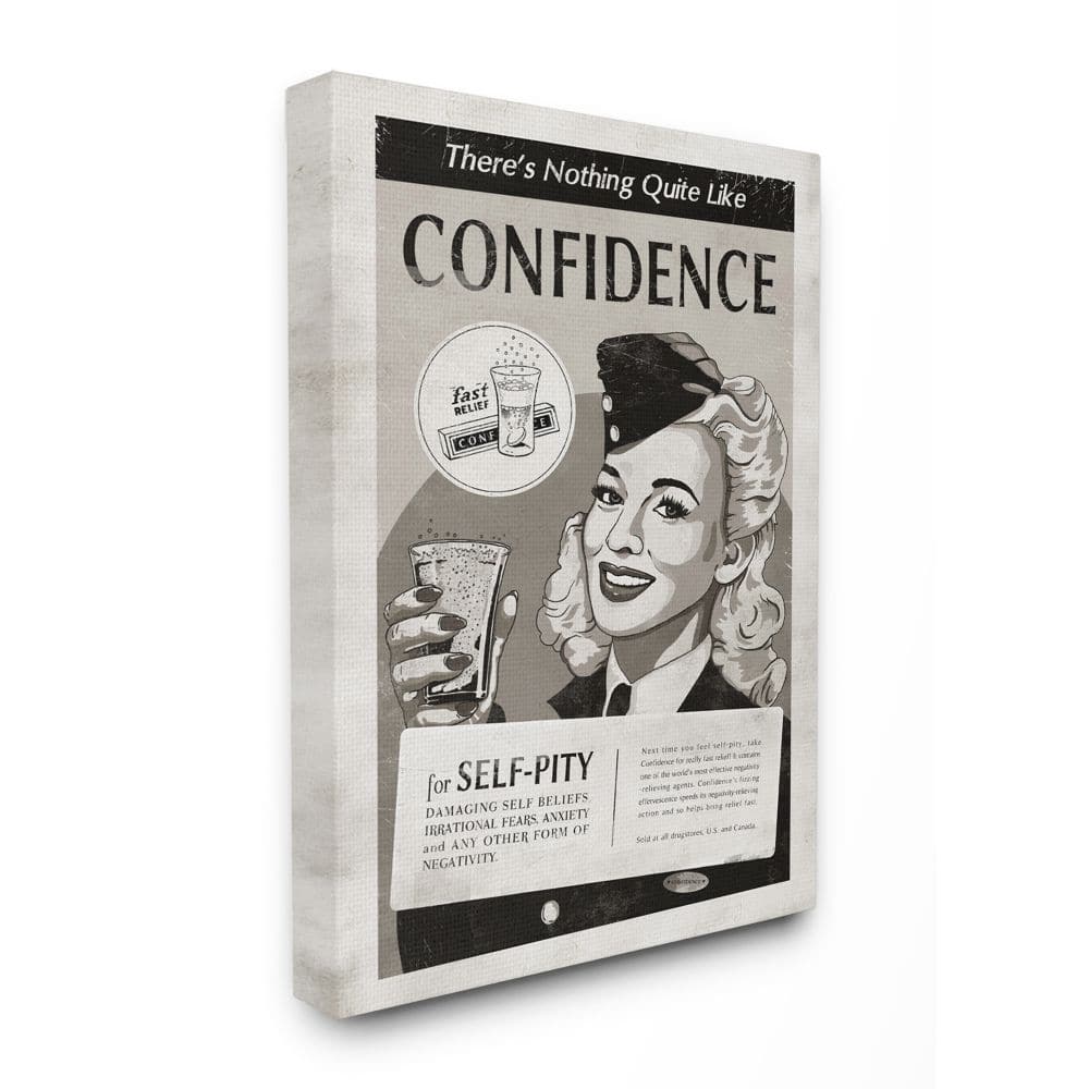 Stupell Industries Confidence Vintage Comic Book Canvas Wall Art