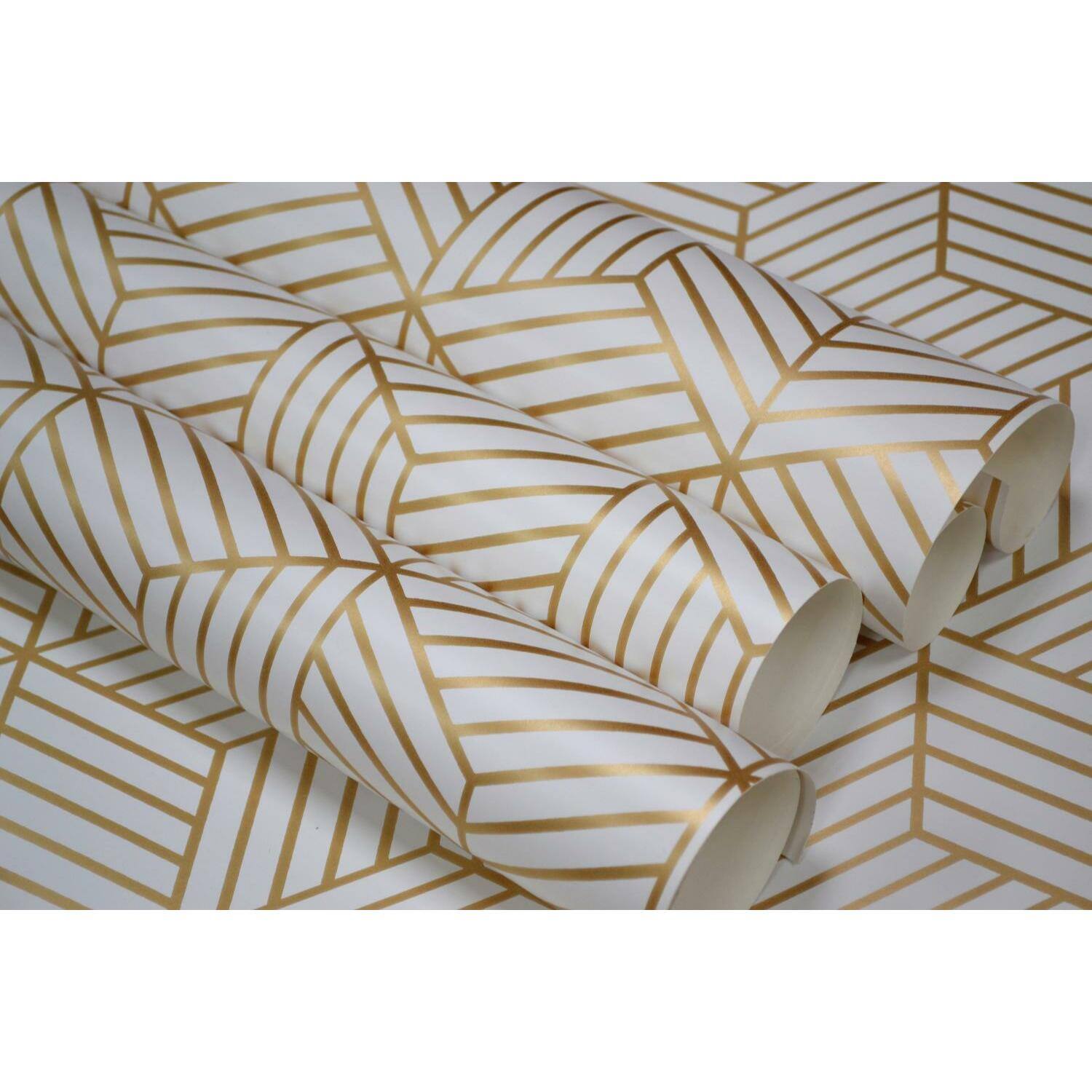 RoomMates Stripped Hexagon Peel & Stick Wallpaper