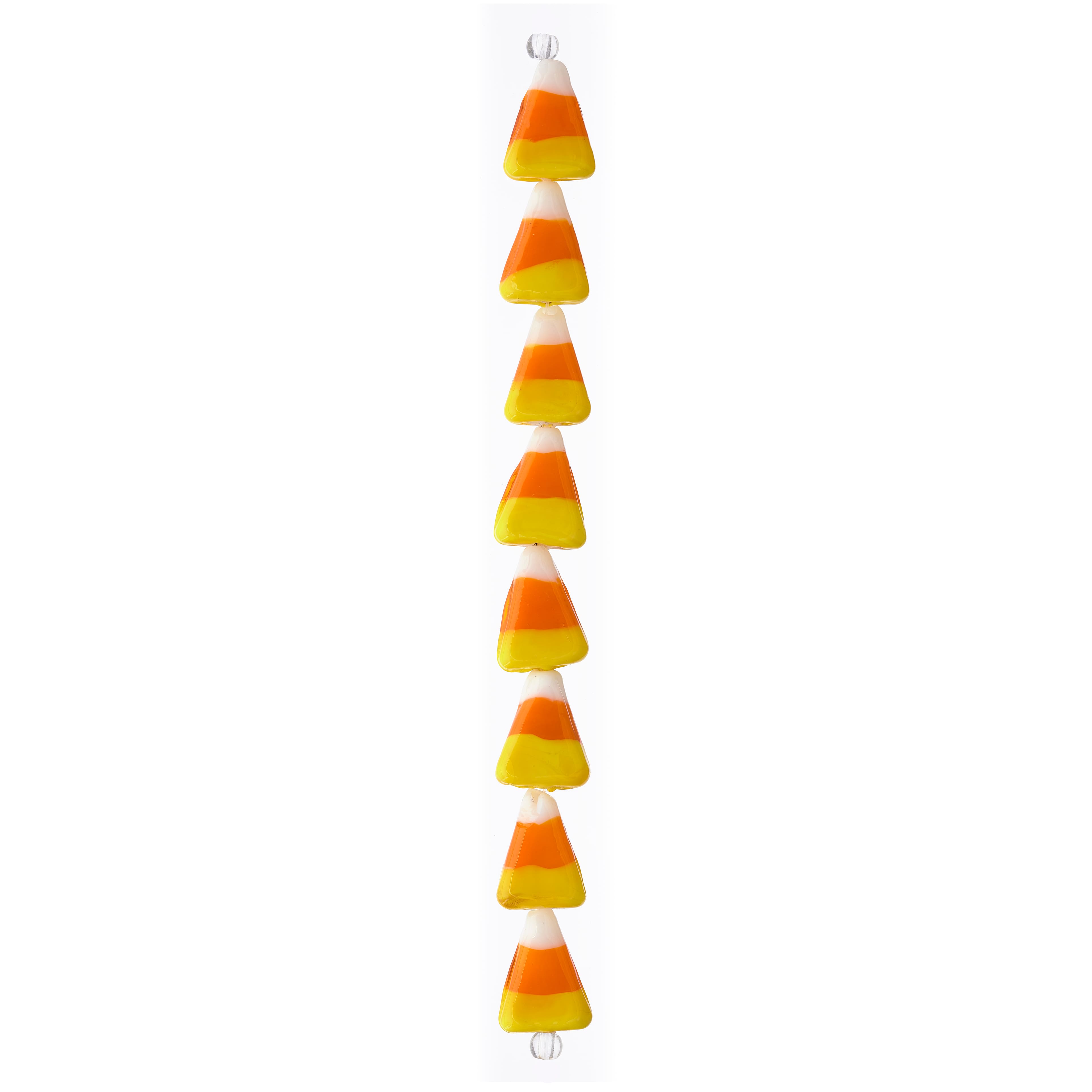 12 Pack: Yellow, Orange &#x26; White Candy Corn Glass Beads, 15mm by Bead Landing&#x2122;