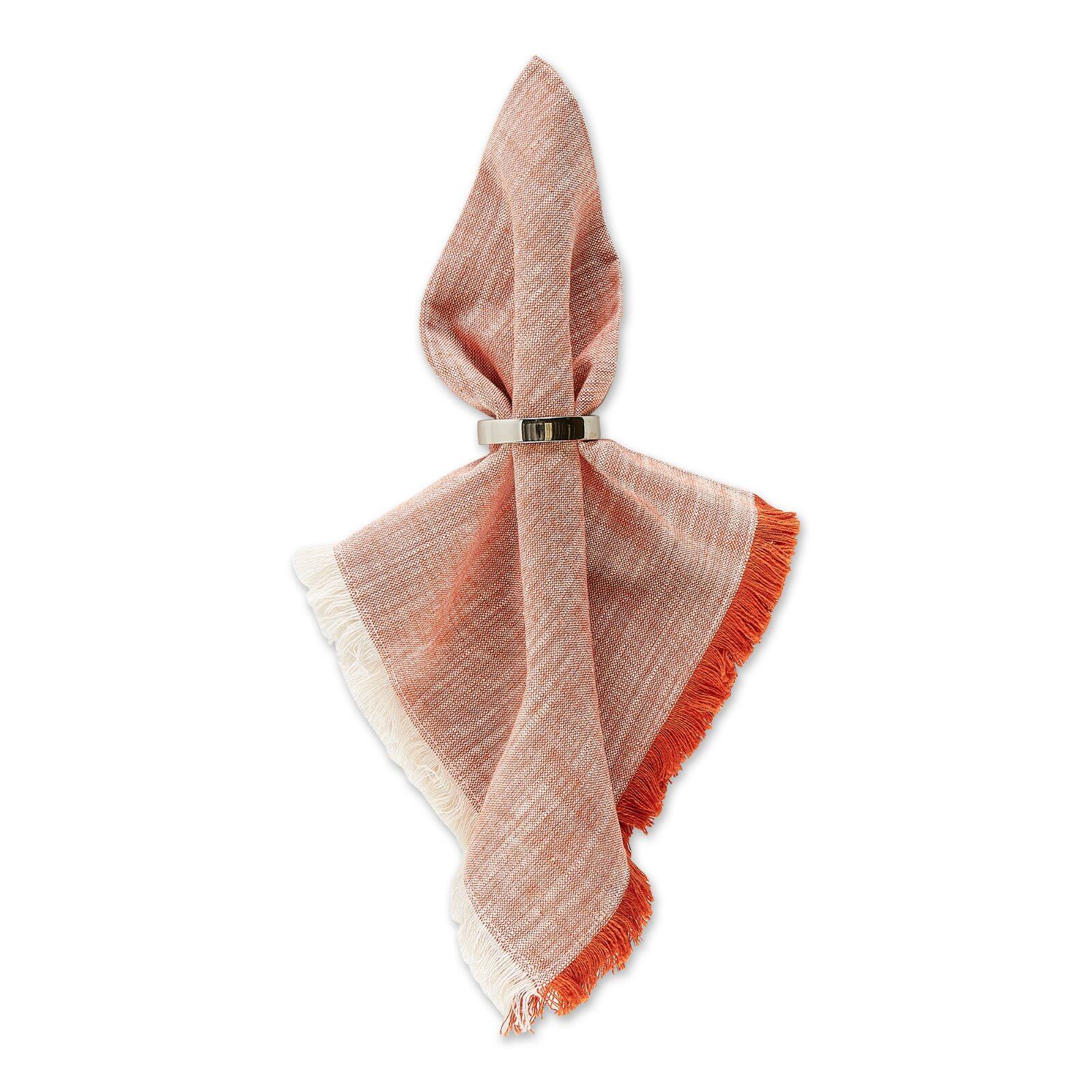 DII&#xAE; Burnt Orange Tonal Fringe Cloth Dinner Napkins, 6ct.