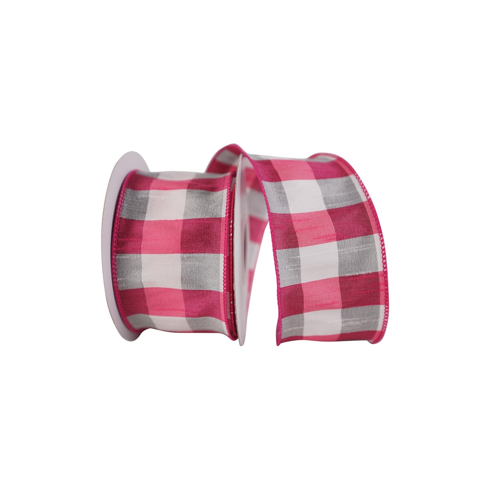 Reliant 2.5&#x22; x 10yd. Dupioni Check Grande Wired Ribbon