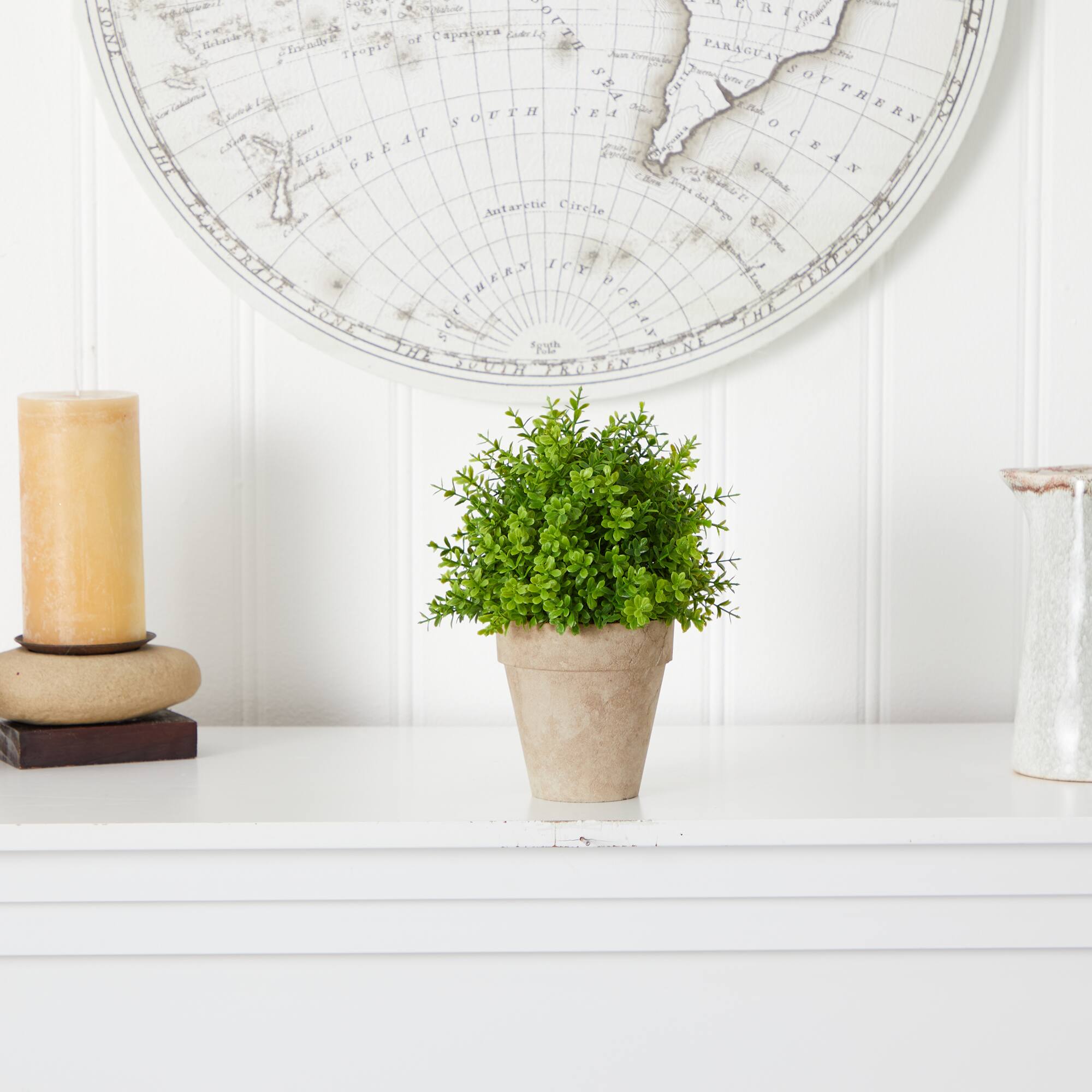 8&#x27;&#x27; Boxwood Artificial Plant in Decorative Planter