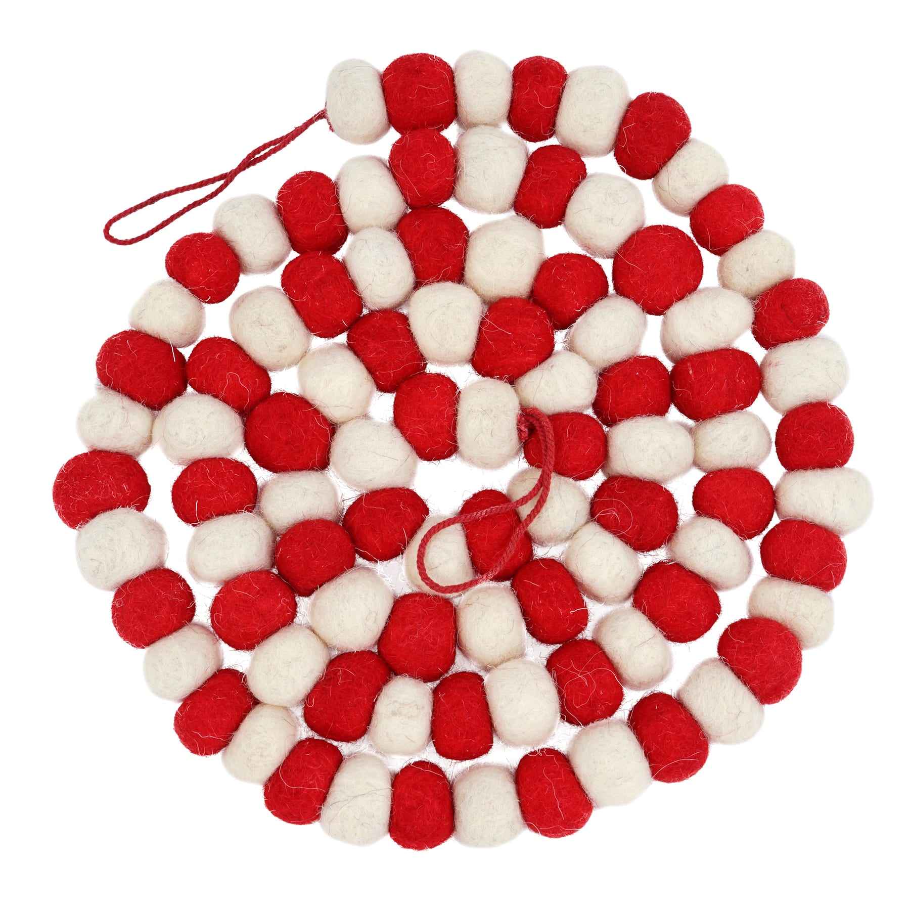 6ft. Red &#x26; White Felt Pom Pom Garland by Celebrate It&#x2122;