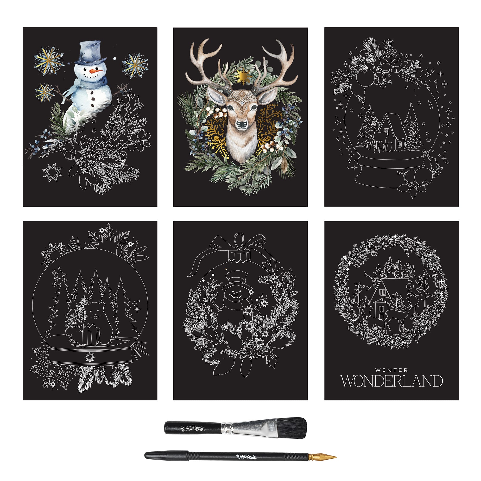 Brea Reese&#x2122; 9&#x22; x 12&#x22; Winter Wonderland Scratch Art Paper Pad