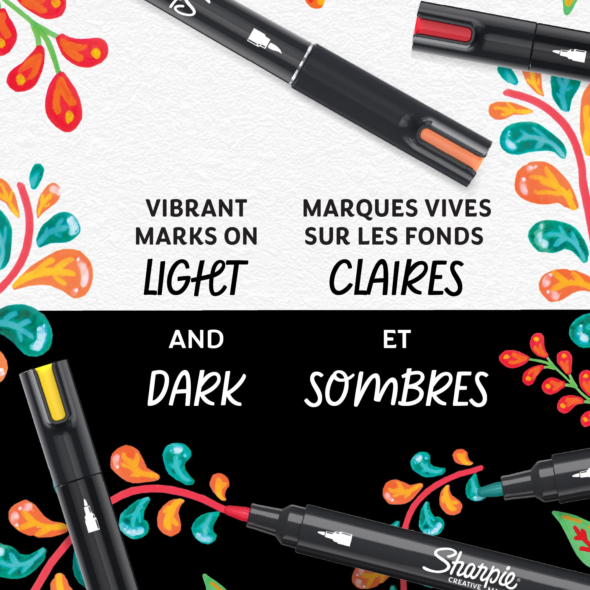 Sharpie&#xAE; Black &#x26; White Brush Tip Creative Markers