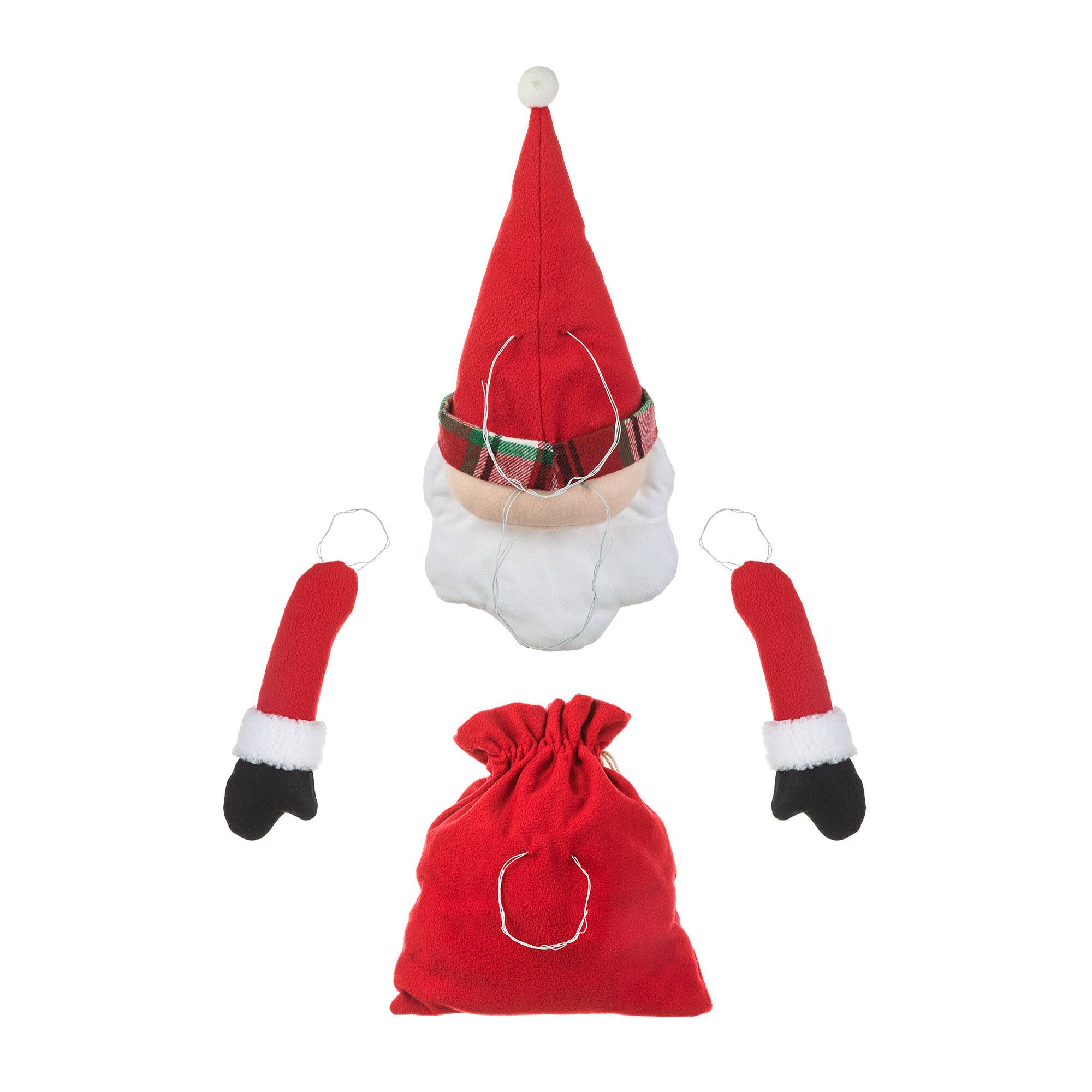 Glitzhome&#xAE; 20&#x22; Jumbo Christmas Fabric Santa Ornament Set