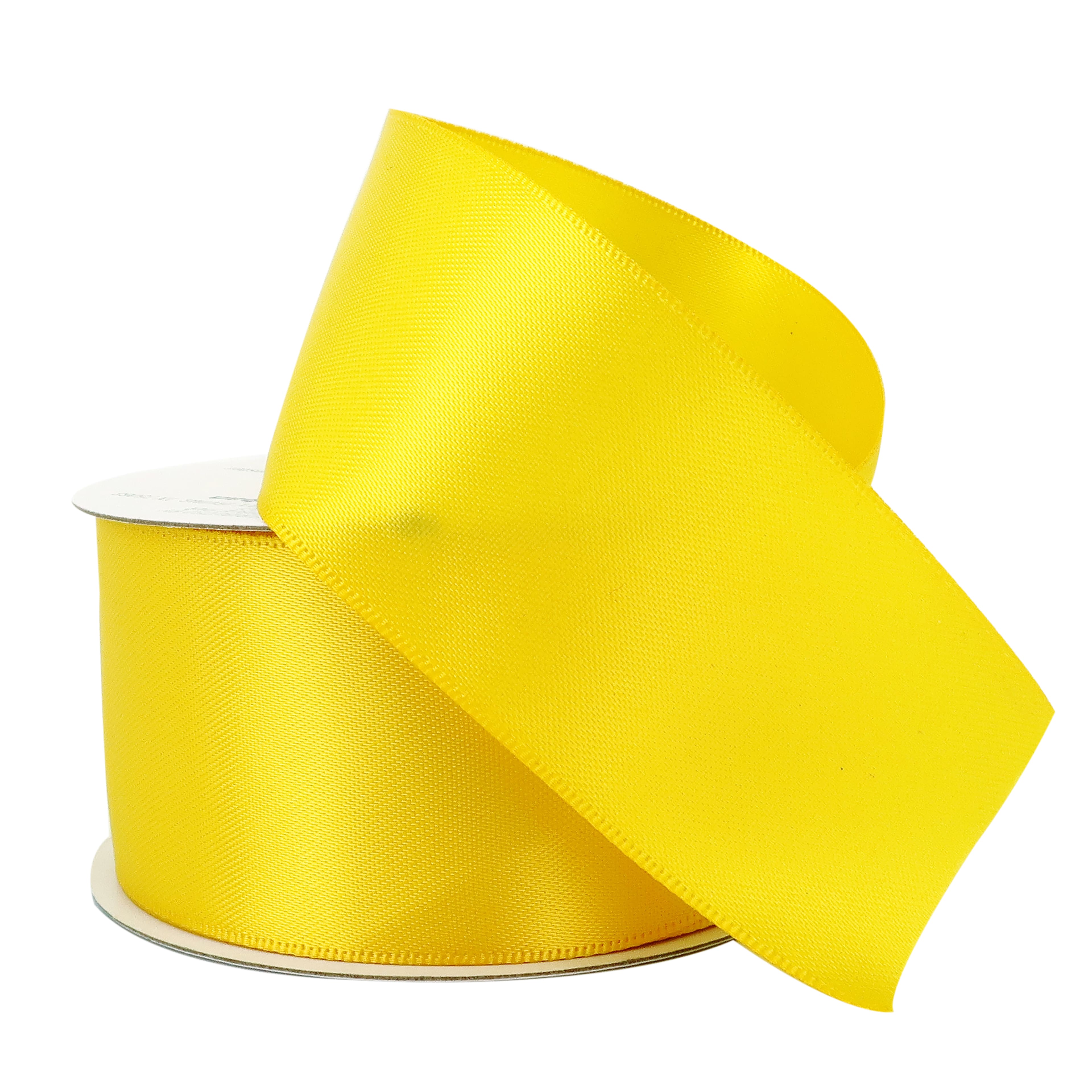 2 Inches Yellow Color Single Face Satin Ribbon - Pack of 2 Rolls – PREMIER  RIBBONS
