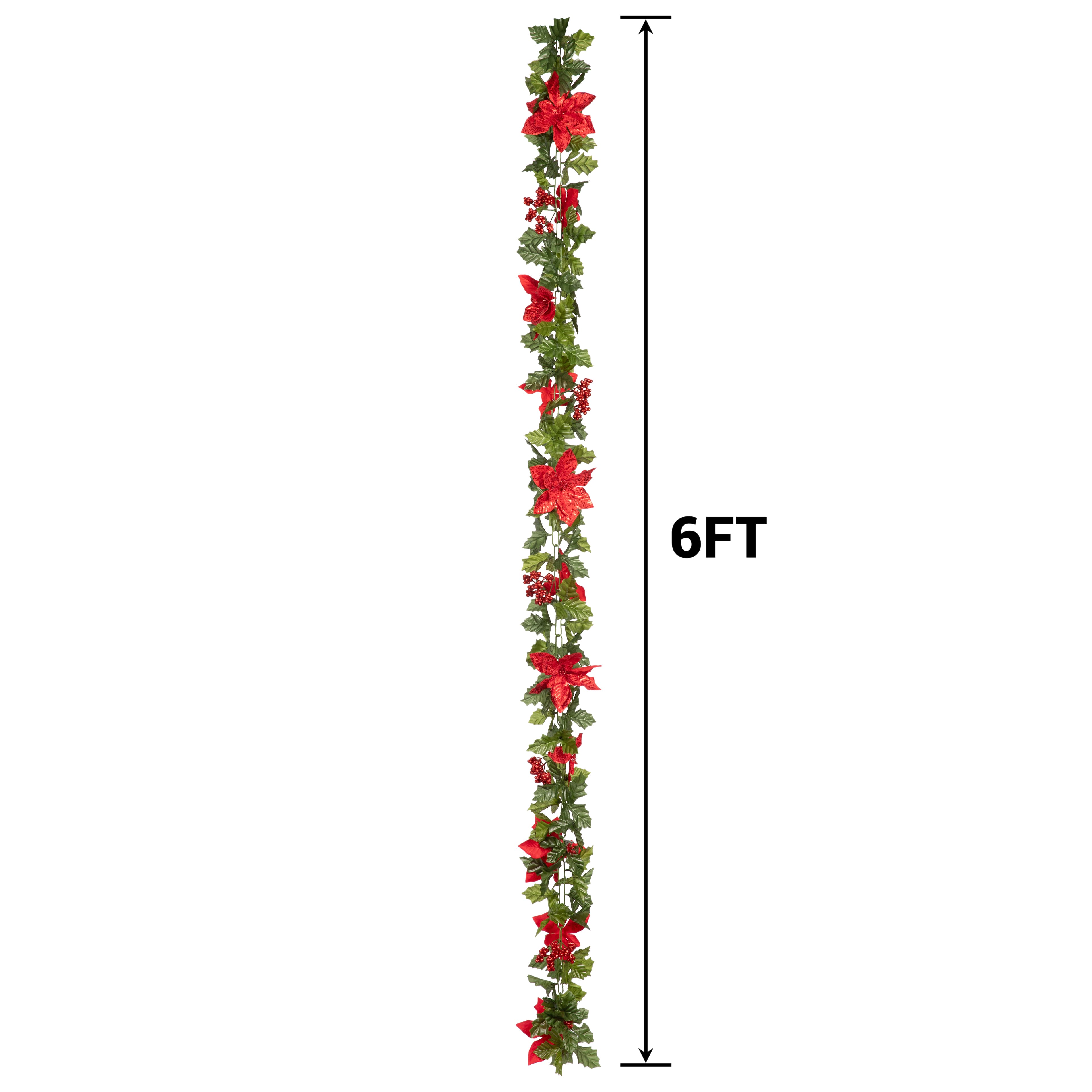 6ft. Poinsettia &#x26; Berry Chain Garland by Ashland&#xAE;