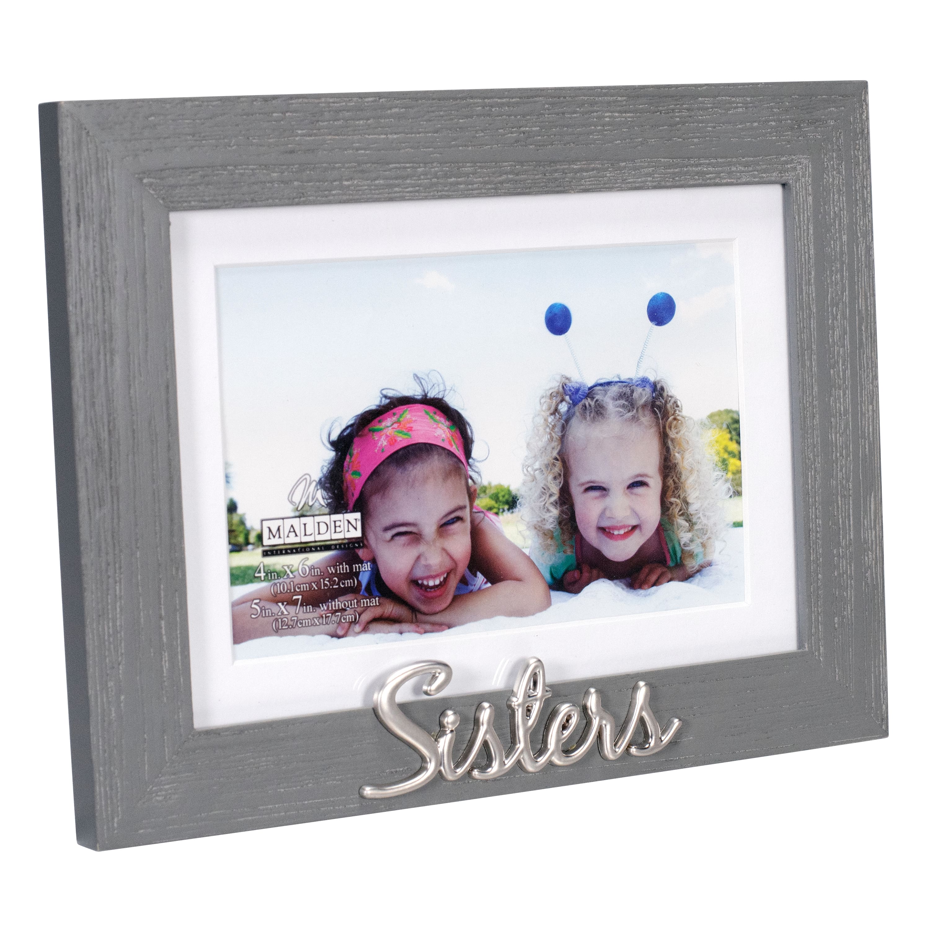 Malden International Designs Sisters 4" x 6" Distressed Expression Frame with Mat