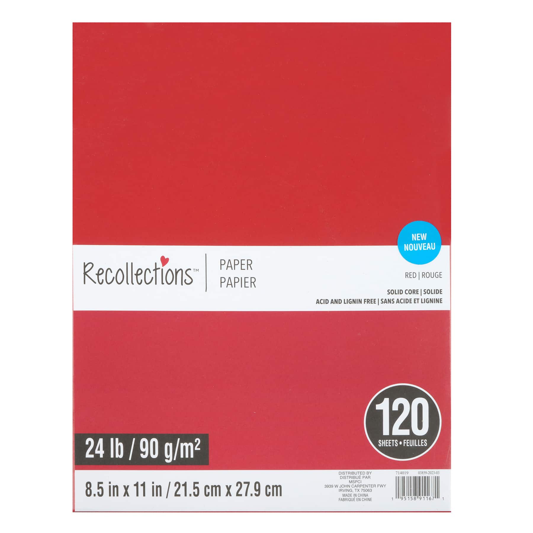 Recollections 120 Sheets Paper - Red - 8.5 x 11 in