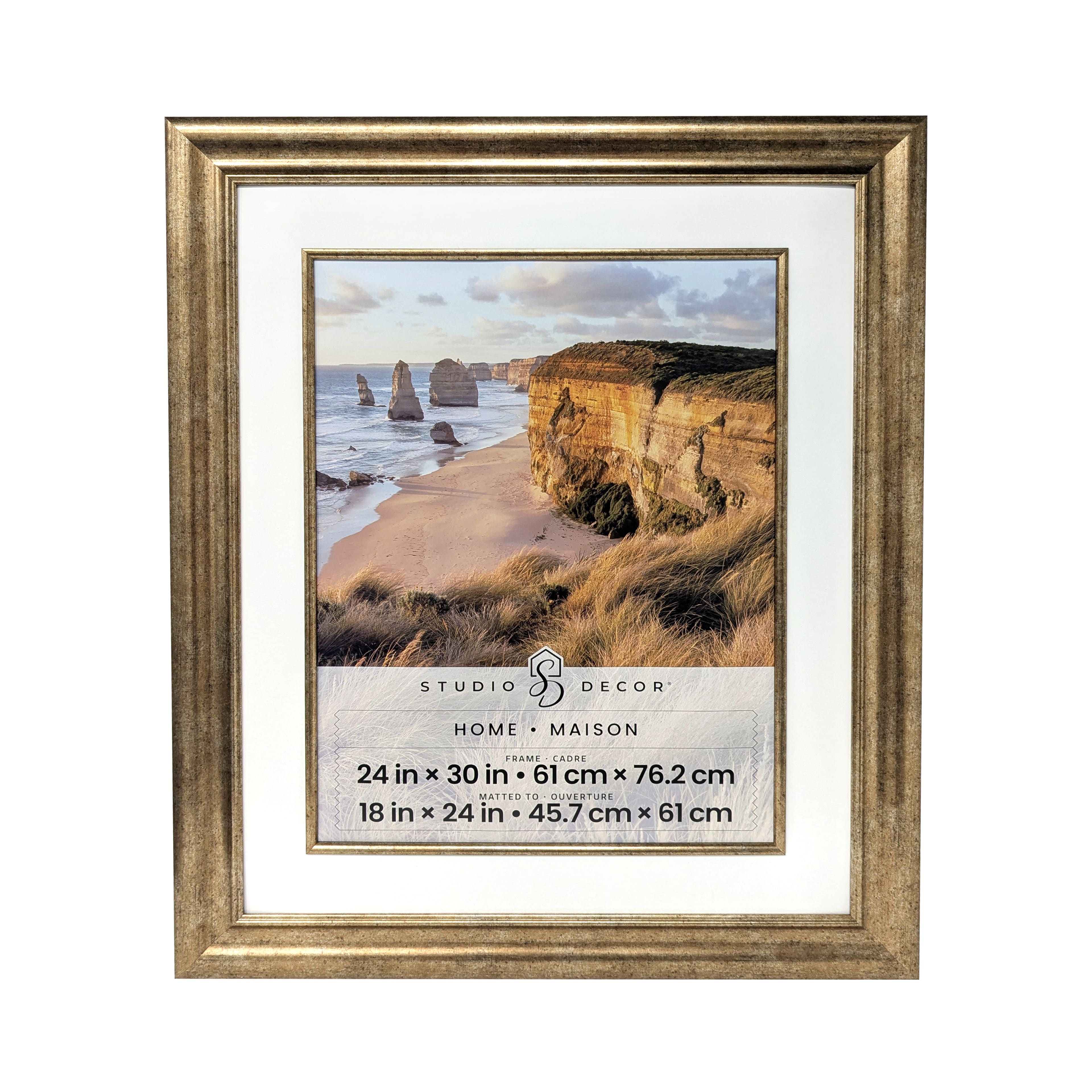 Home Champagne Gold Frame with Beveled Mat by Studio D&#xE9;cor&#xAE;