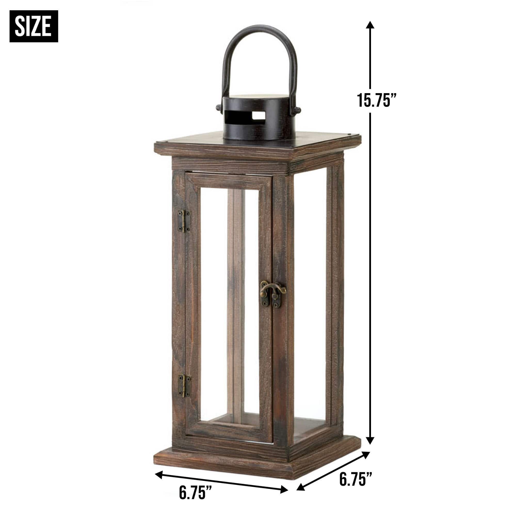 15.75&#x22; Lodge Wooden Lantern