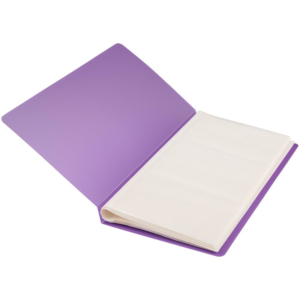 JAM Paper Purple Wallet Size Business Card Book, 12ct.