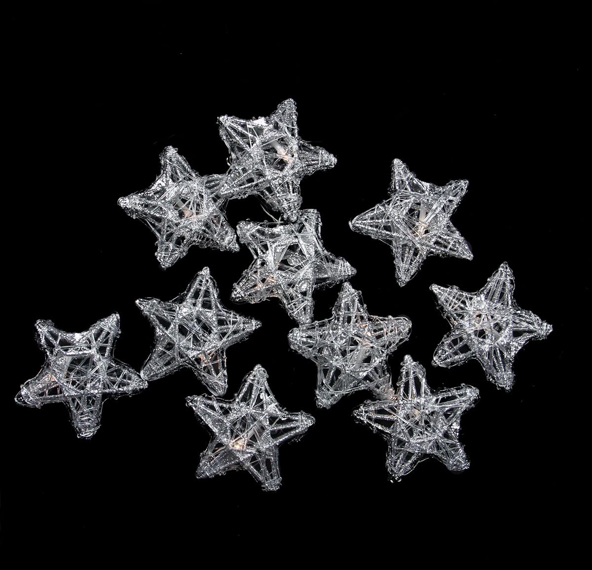 10ct. Clear LED Spun Glass Star Christmas String Lights