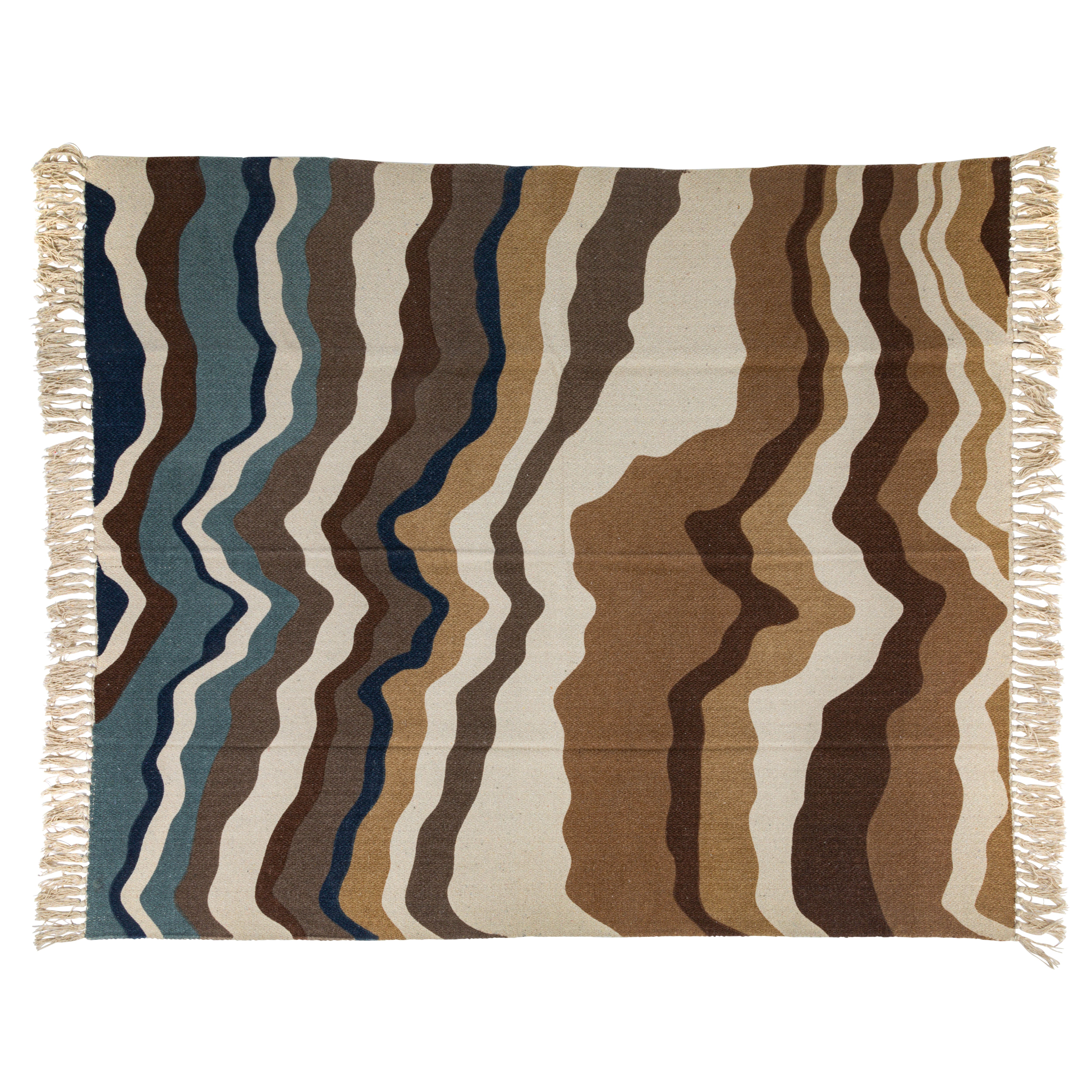 Multicolor Print &#x26; Fringe Recycled Cotton Throw Blanket