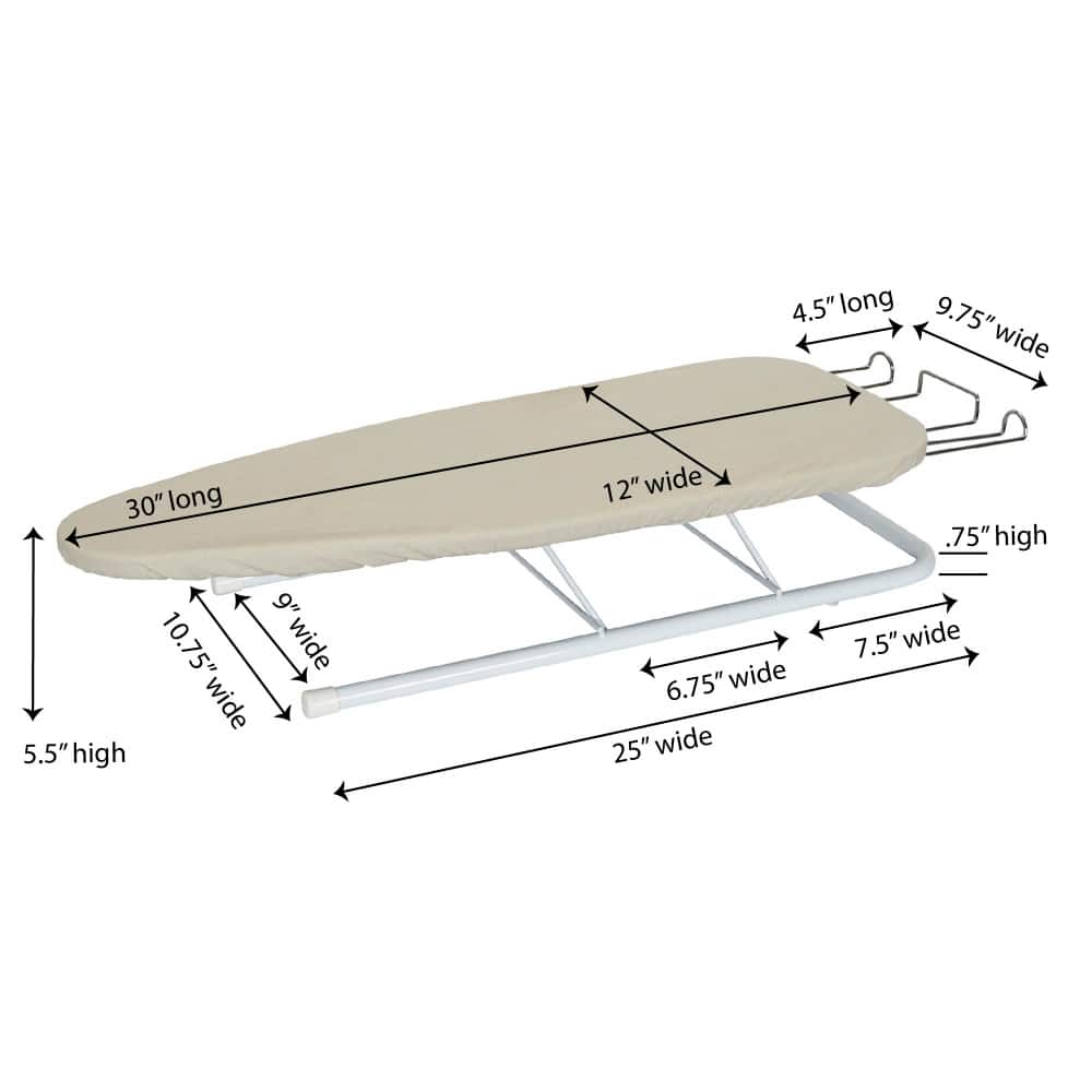 Household Essentials Table Top Ironing Board with Iron Rest