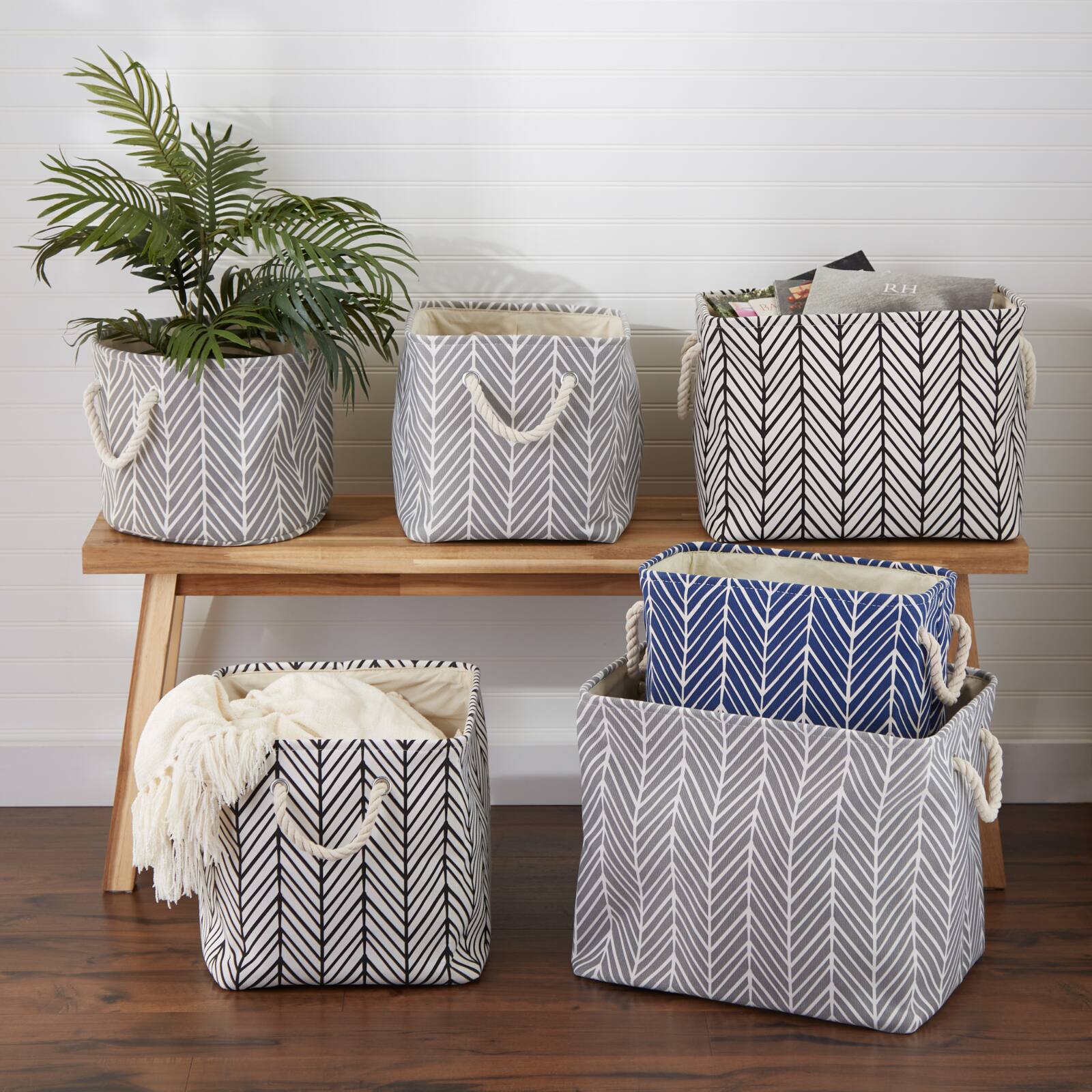 DII&#xAE; 11&#x22; Polyester Herringbone Storage Bin