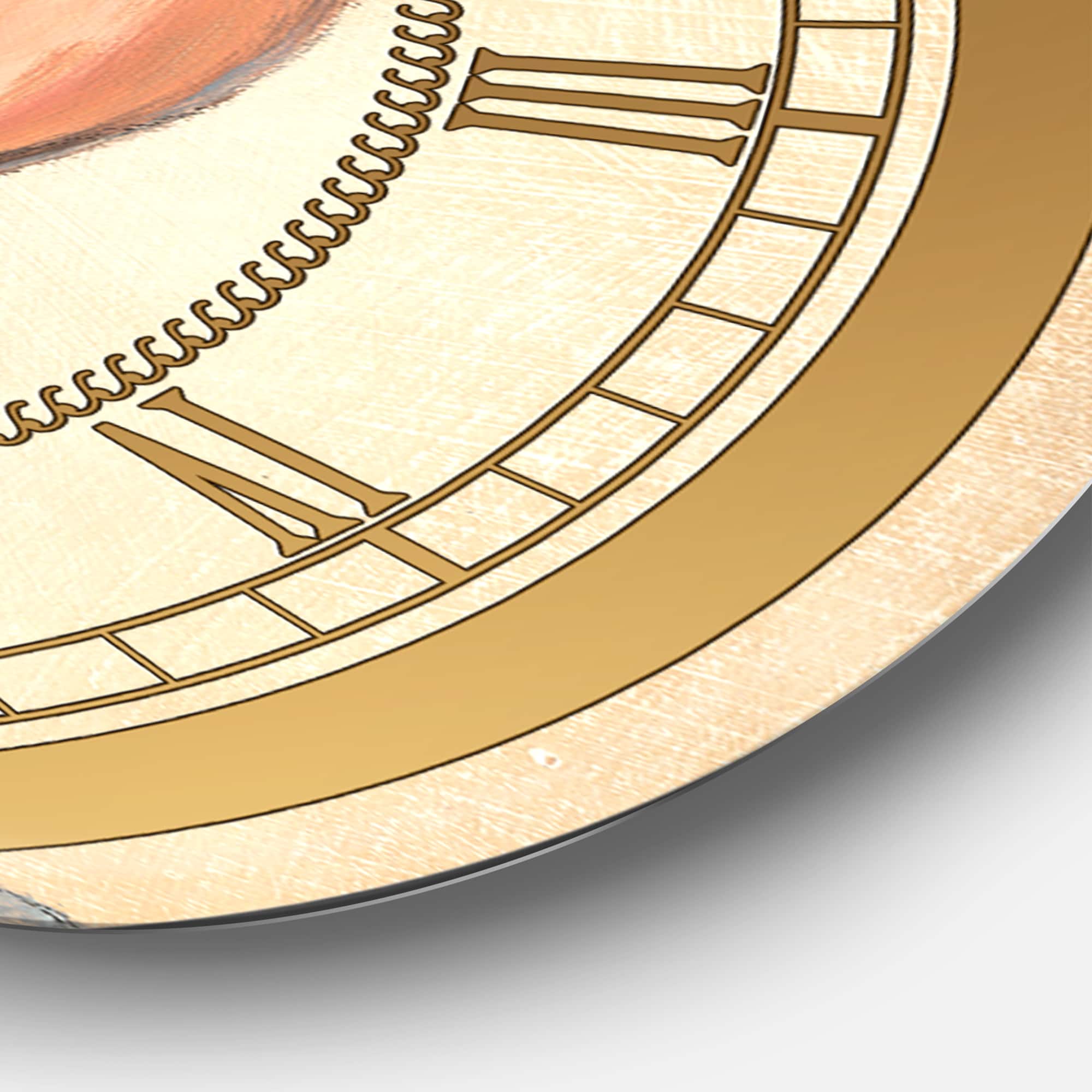 Designart 'Glam Sparkling Rose Wine Glam Wall Clock