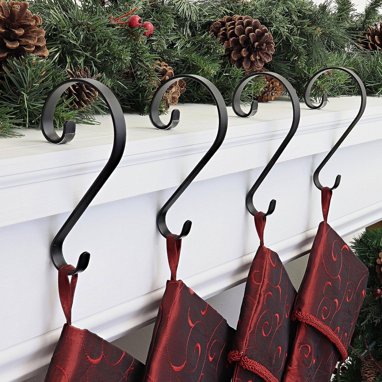 Haute Decor Stocking Scroll® Matte Black Stocking Holders, 4ct.