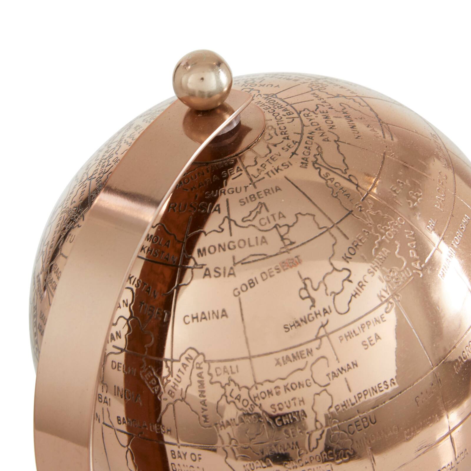 10" Rose Gold Aluminum Traditional Globe