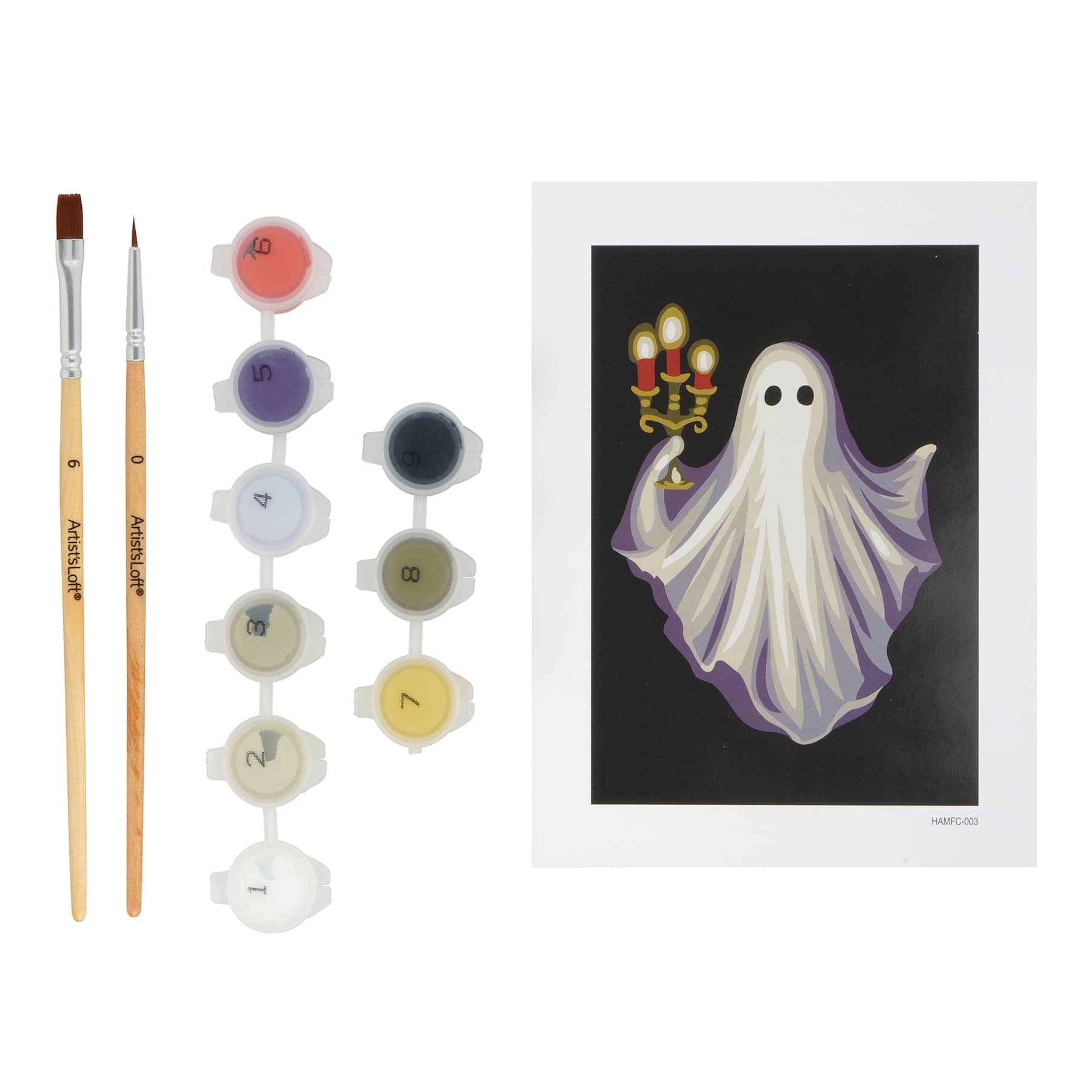 Mini Ghost with Candle Framed Paint-by-Number Kit by Artist's Loft®