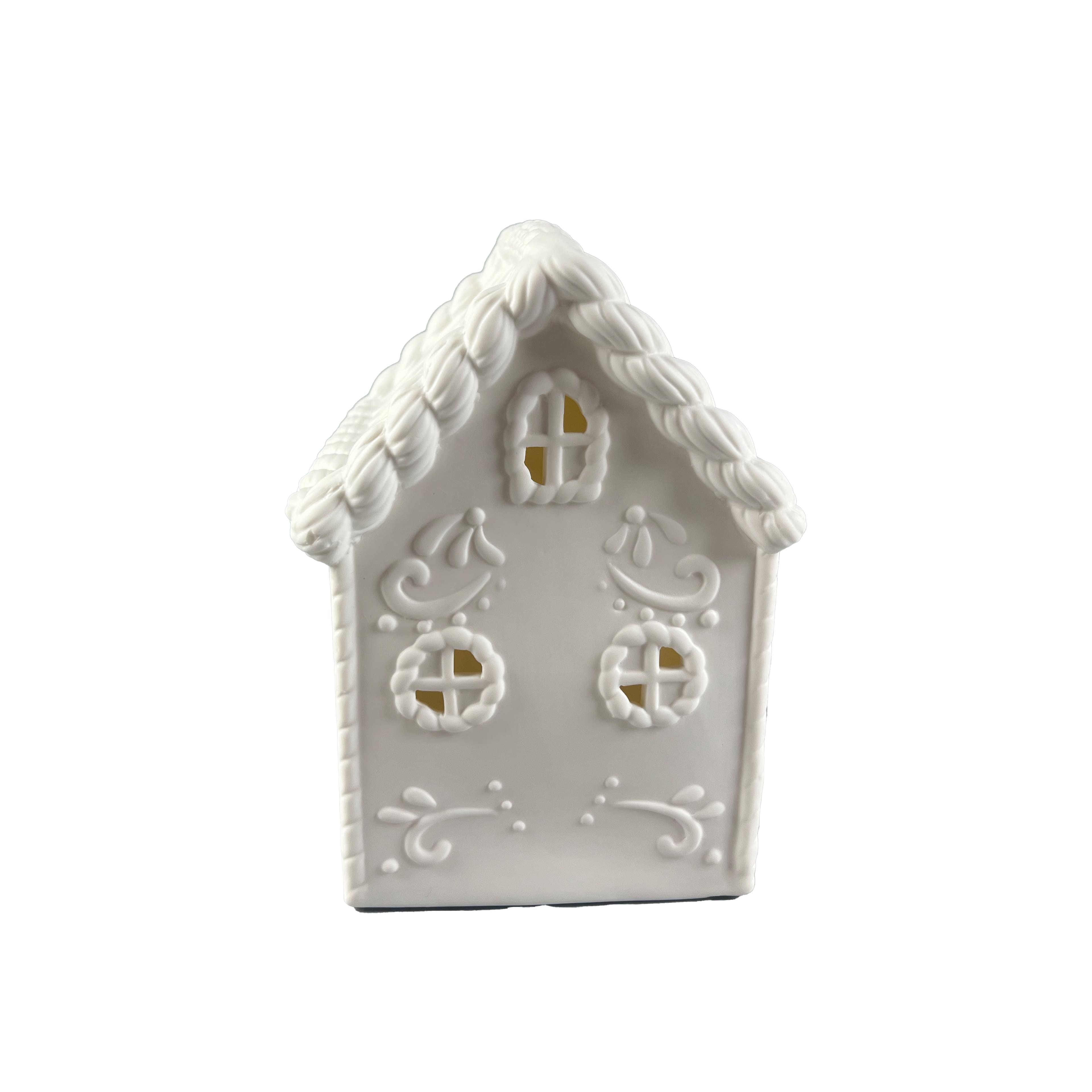 7&#x22; LED DIY Ceramic Gingerbread House D&#xE9;cor by Make Market&#xAE;