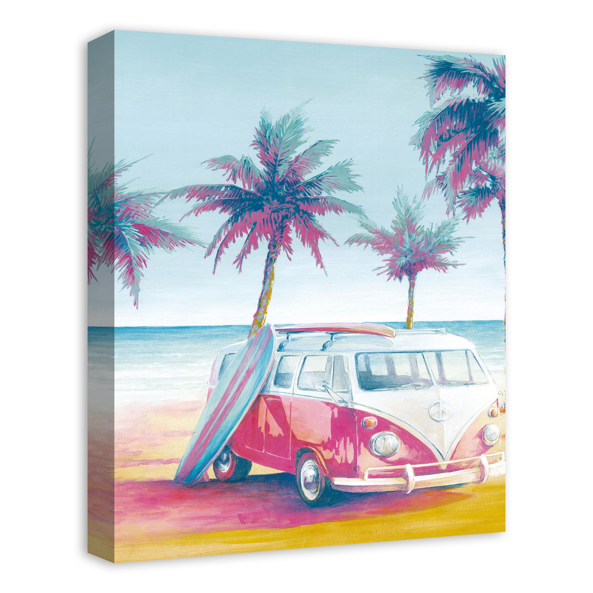 Beach Surfer Van 16" x 20" Canvas Wall Art