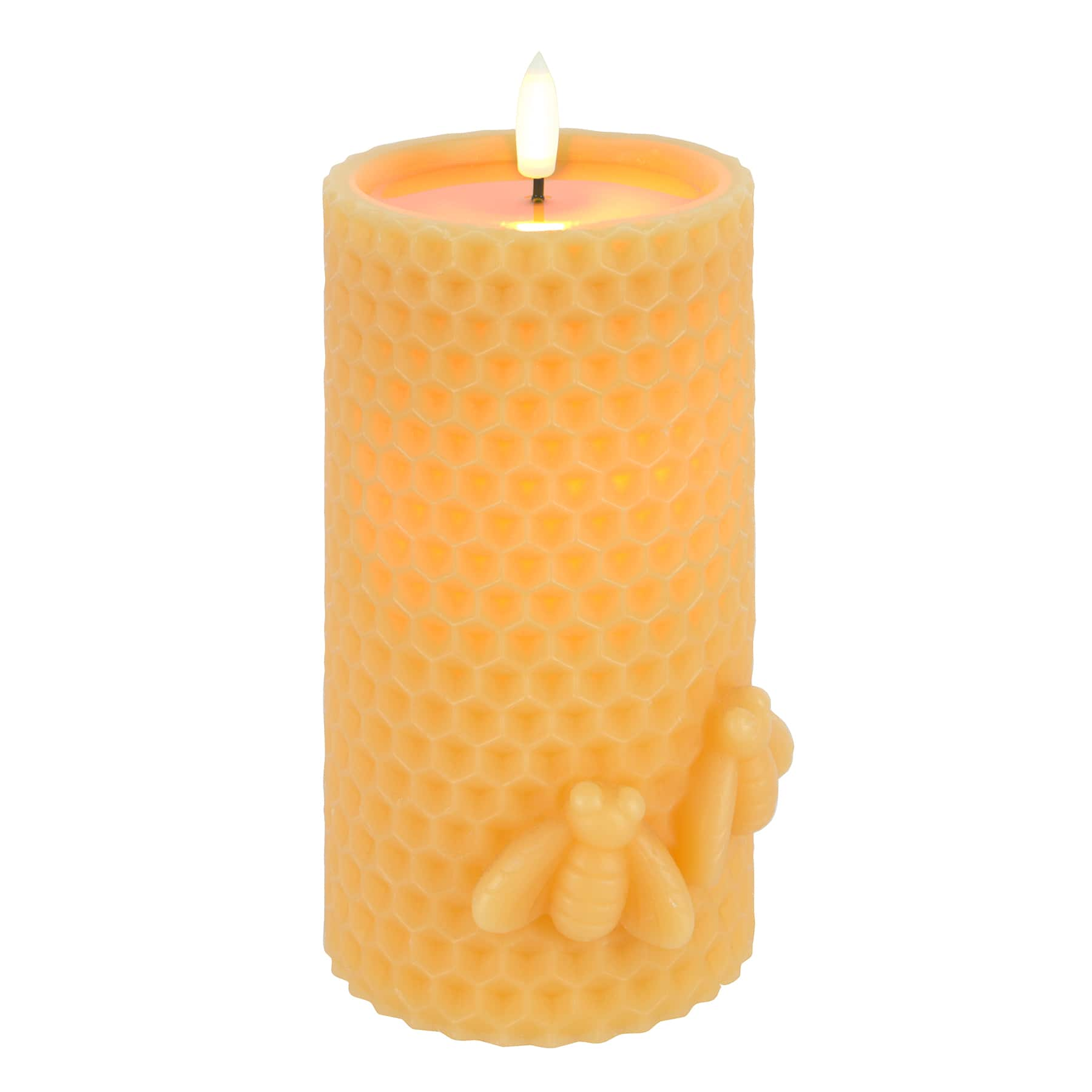 3&#x22; x 6&#x22; Yellow Honeycomb LED Pillar Candle by Ashland&#xAE;