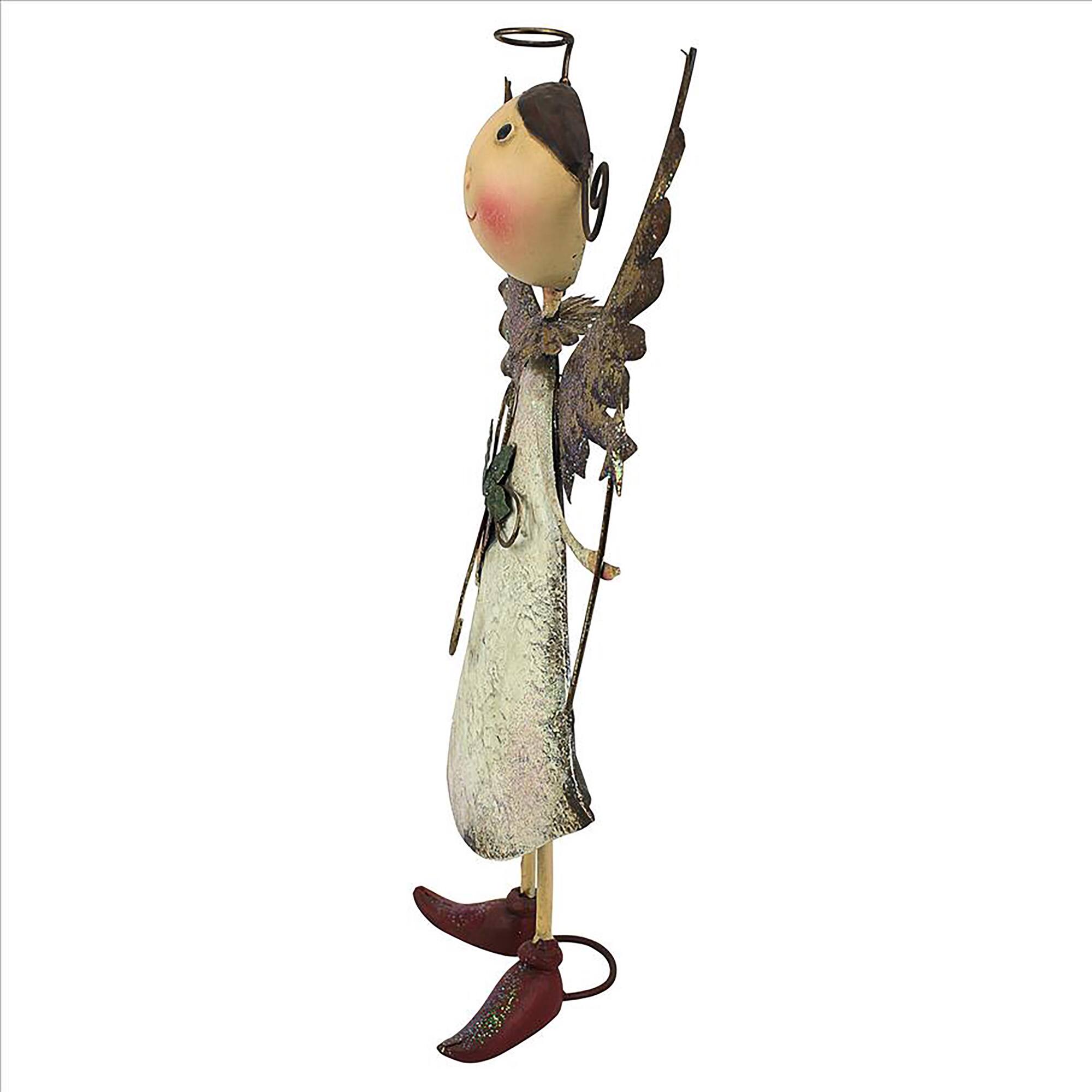 Design Toscano 19&#x22; Holiday Helper Clara Metal Angel Statue