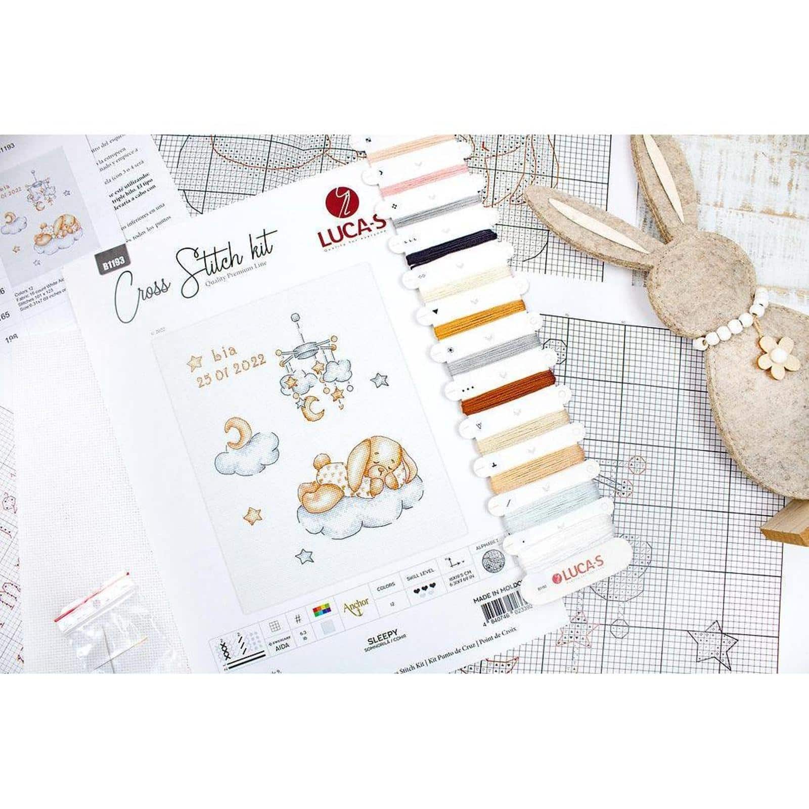 Luca-s Sleepy Counted Cross Stitch Kit