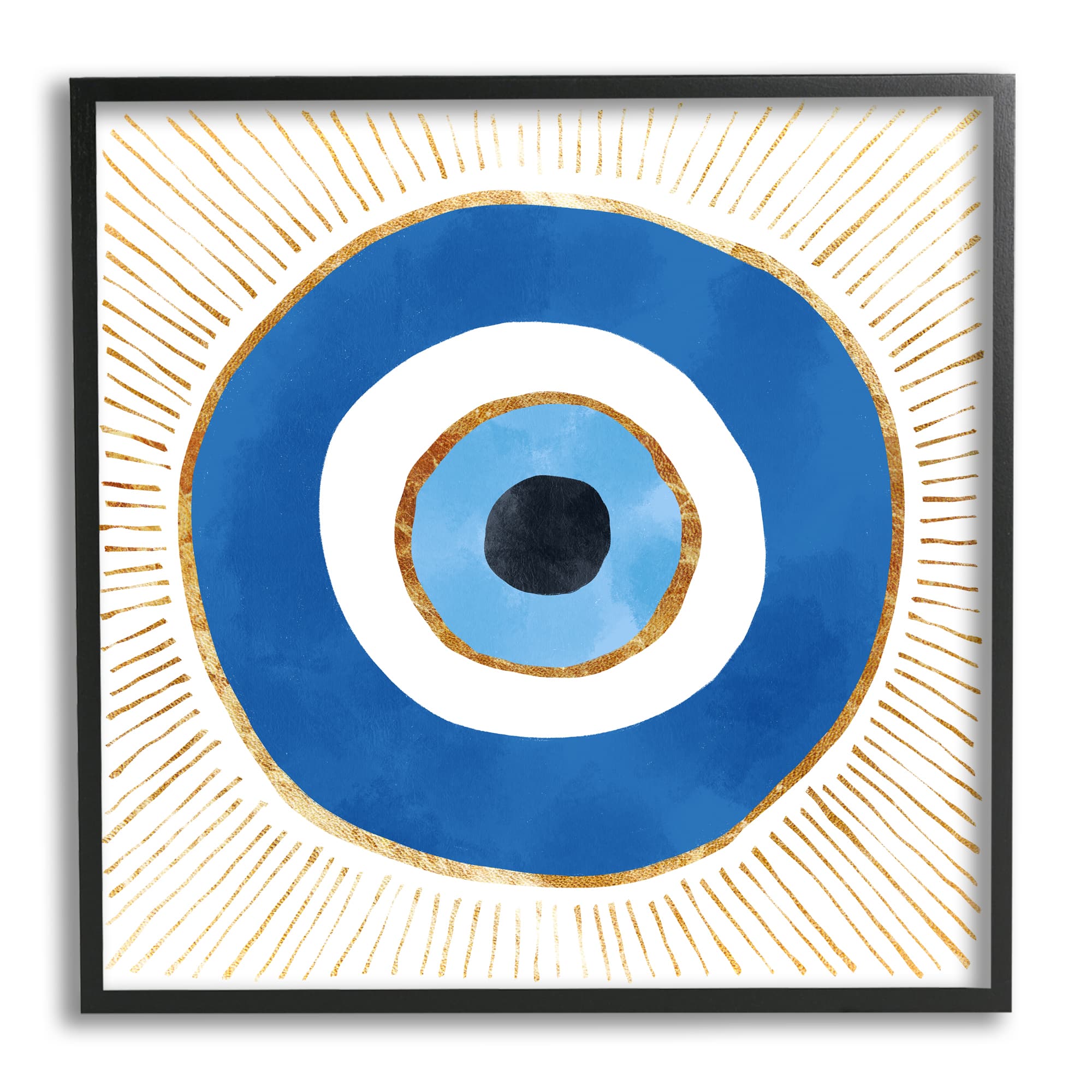 Stupell Industries Evil Eye Symbol Striped Rays Framed Giclee Art