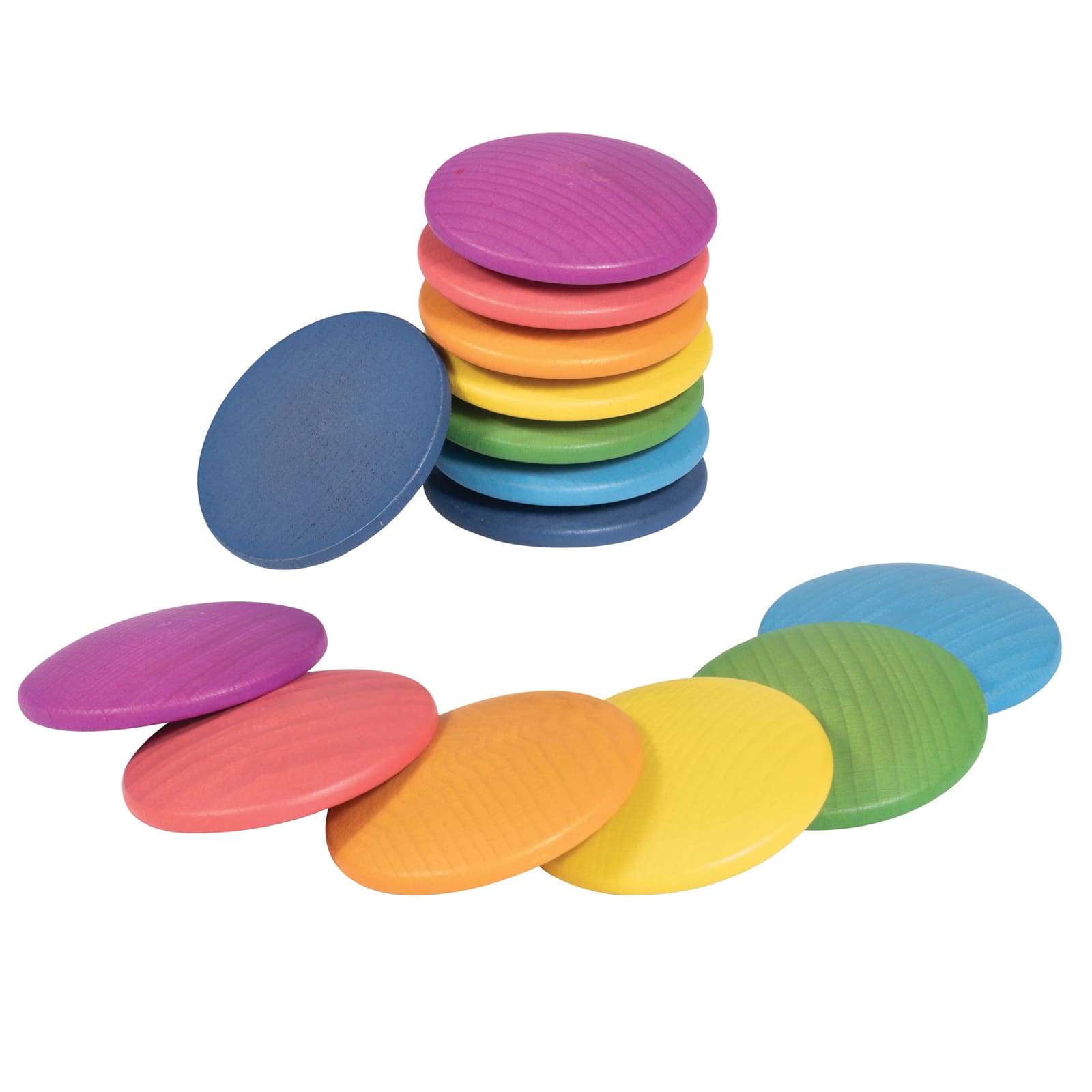 TickiT&#xAE; Rainbow Wooden Discs Set
