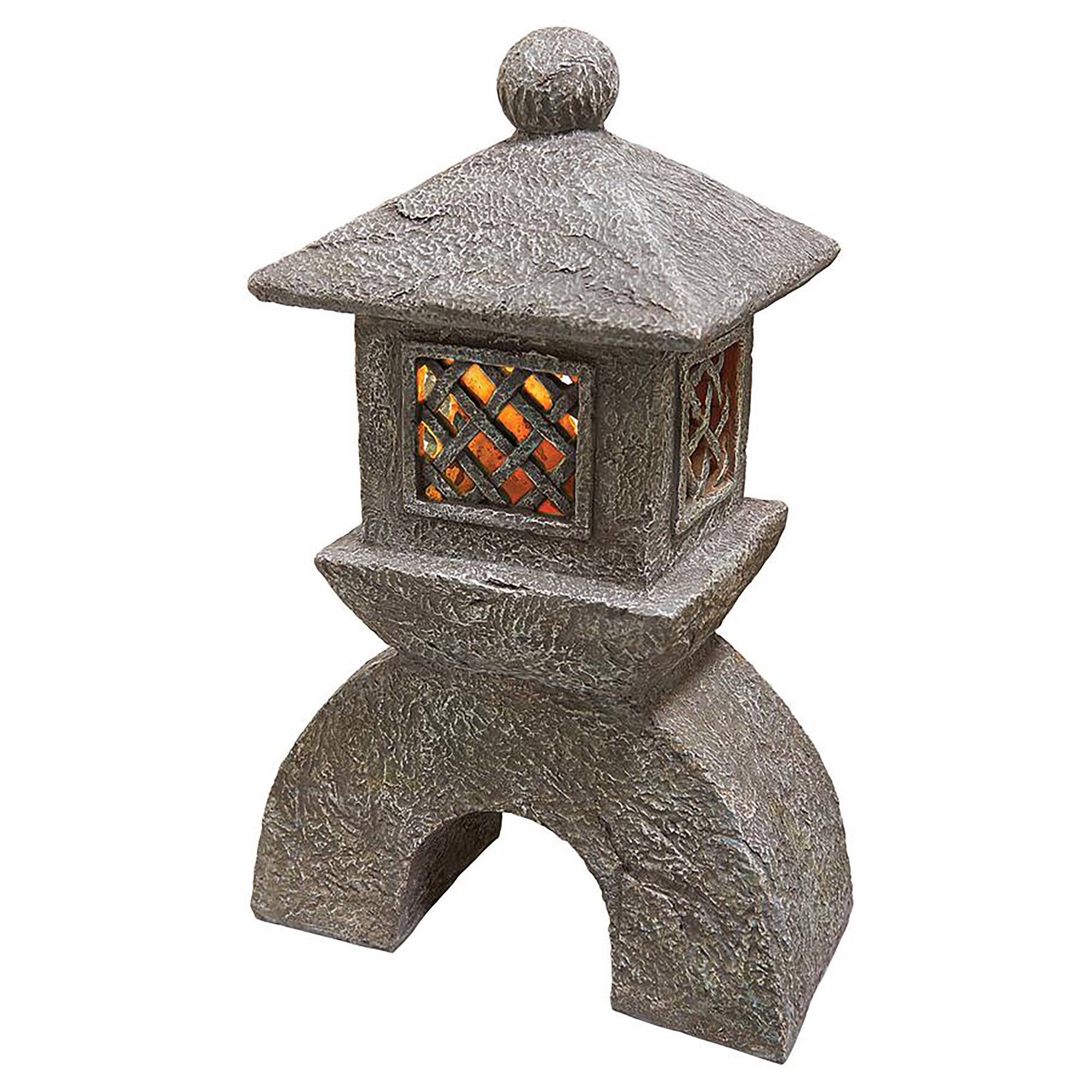 Design Toscano 16.5&#x22; Japanese Pagoda Illuminated Lantern Statues, 2ct.
