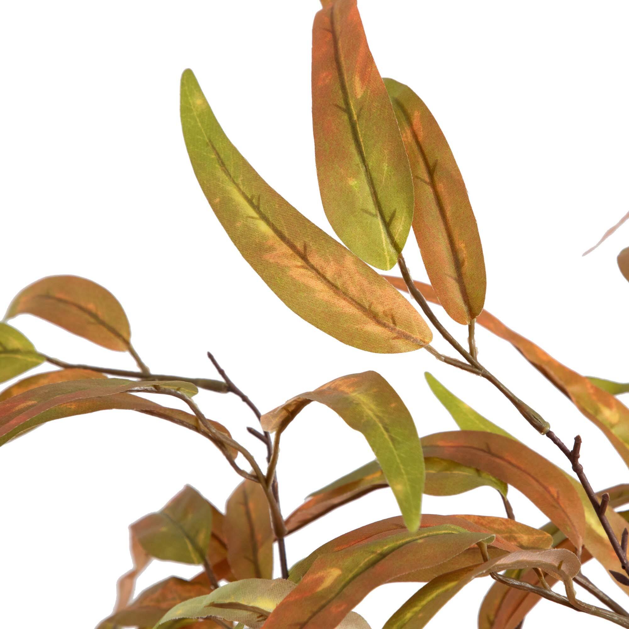 5ft. Green &#x26; Orange Autumn Wispy Eucalyptus Artificial Potted Tree