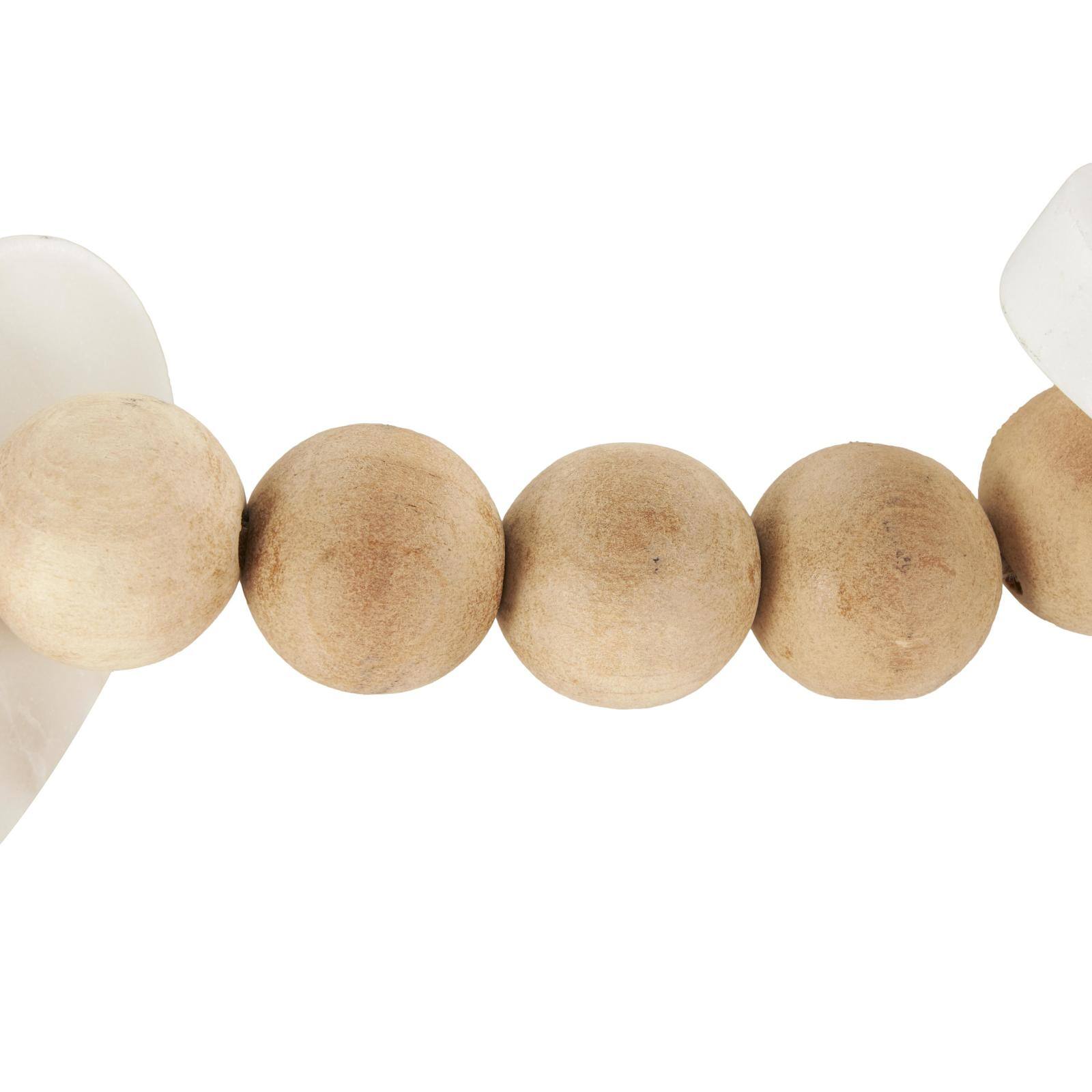 3.75ft. Light Brown Wood Bead & Marble Heart Garland with Tassel