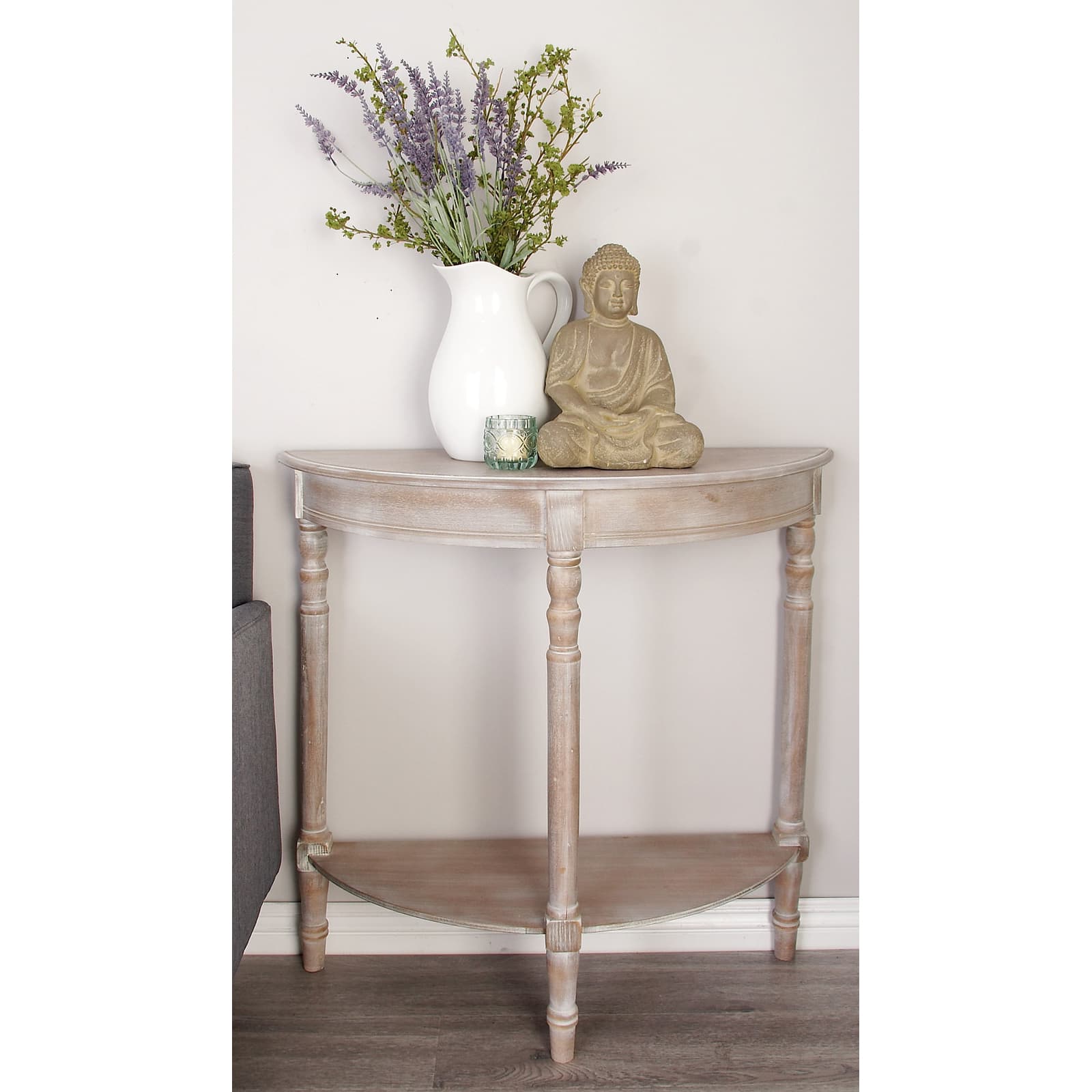 Light Brown Traditional Wood Console Table