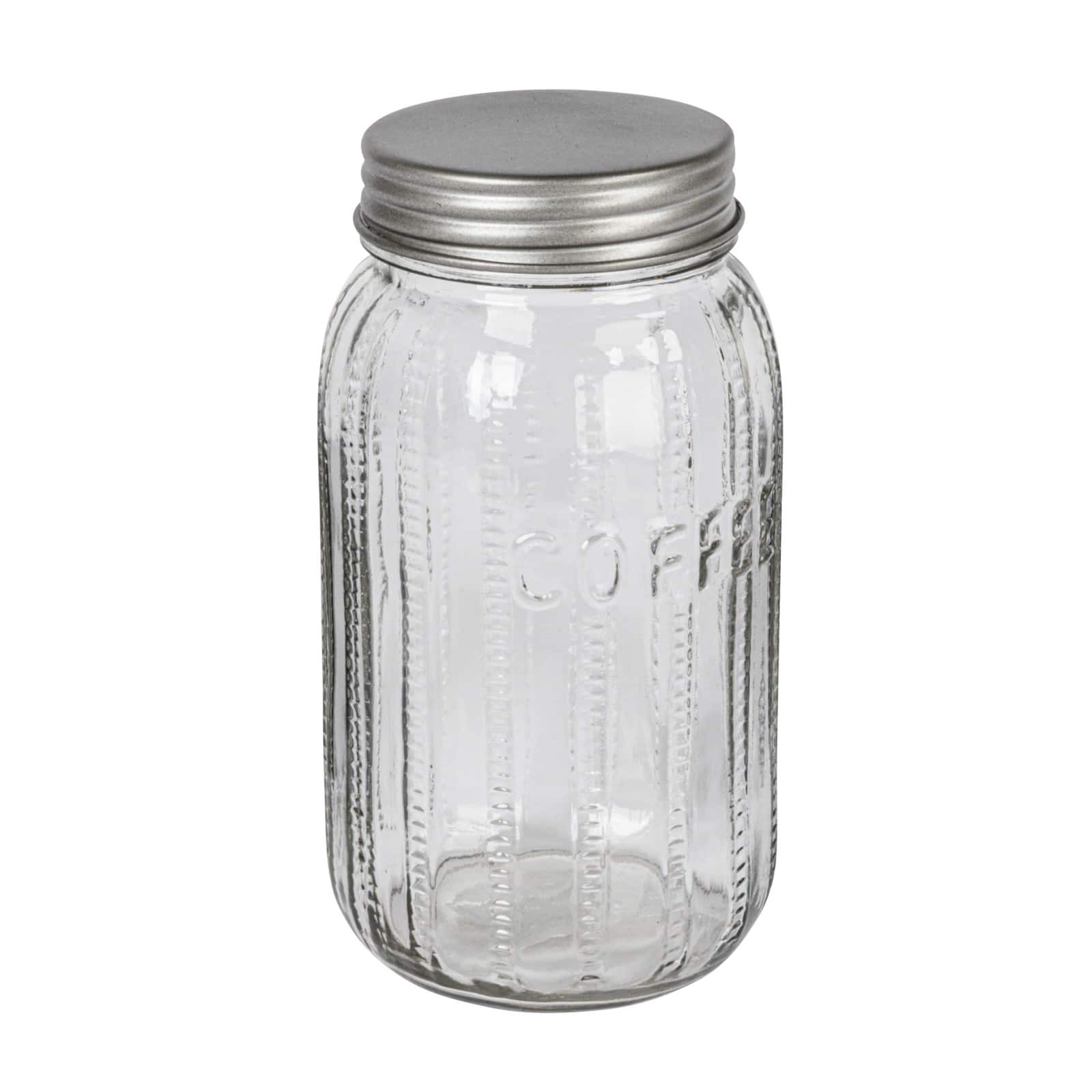 Hello Honey Coffee Embossed Glass Jar with Metal Lid