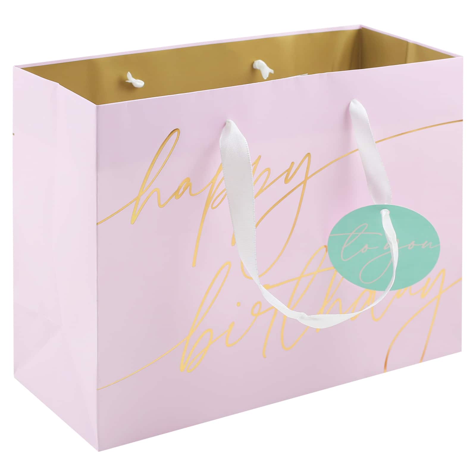 7.75&#x22; Pink Happy Birthday Gift Bag by Celebrate It&#x2122;