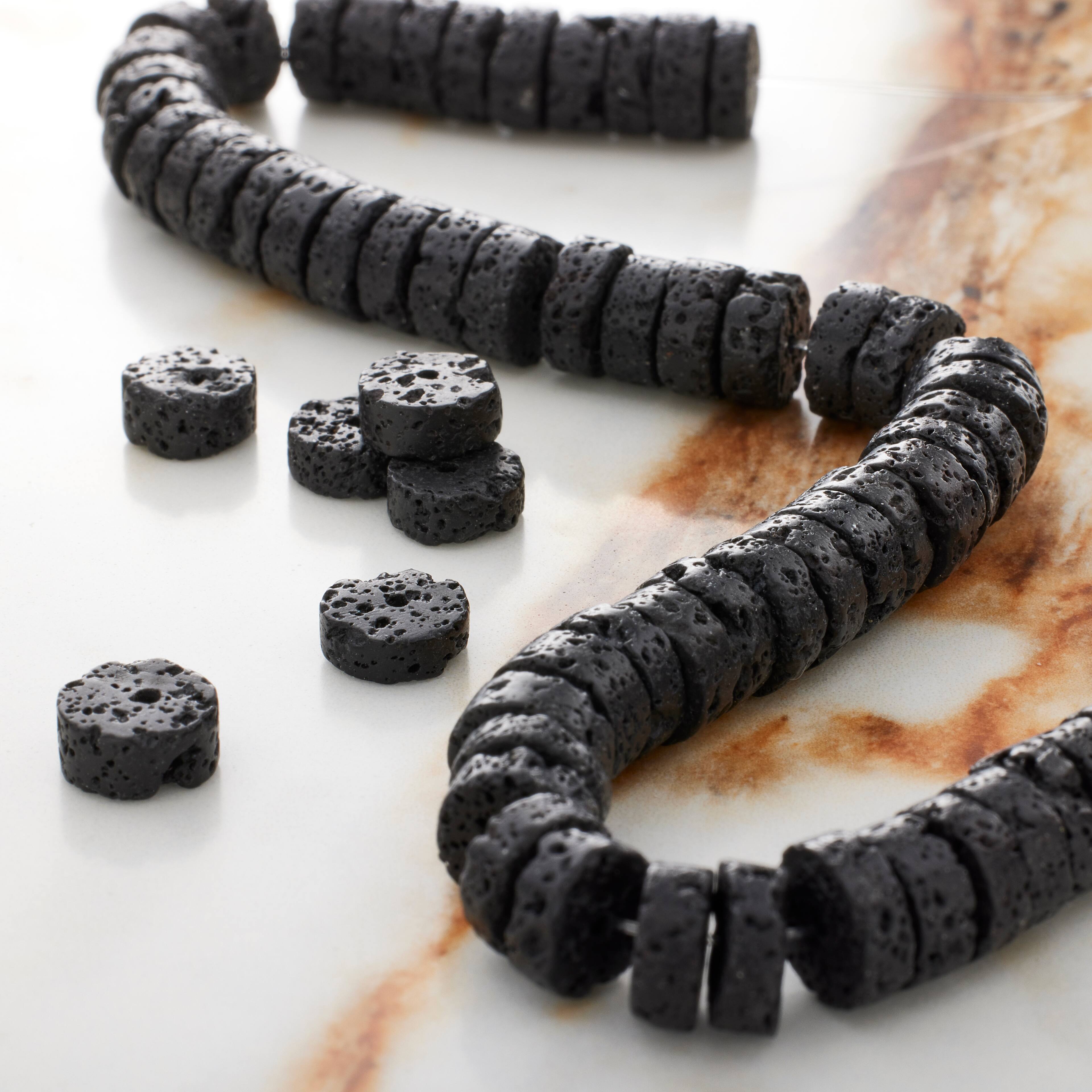 12 Pack: Black Lava Heishi Beads by Bead Landing™