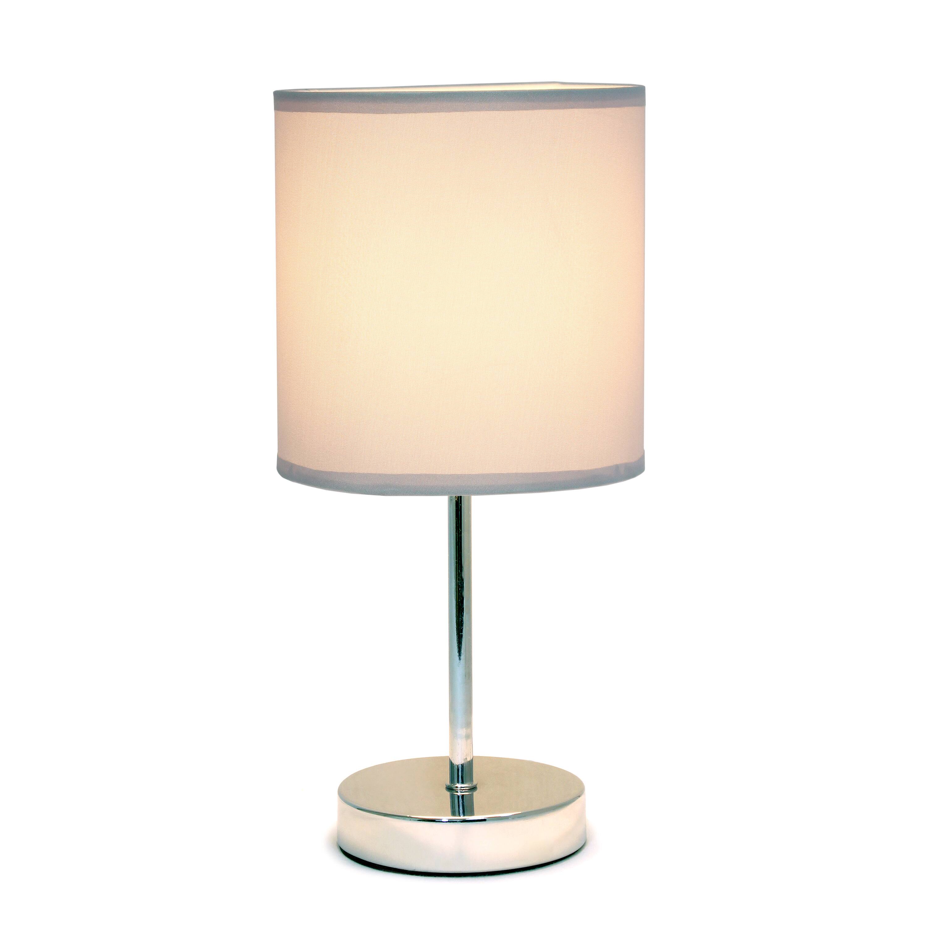 Creekwood Home Nauru 12&#x22; Brushed Nickel Petite Metal Stick Table Lamp