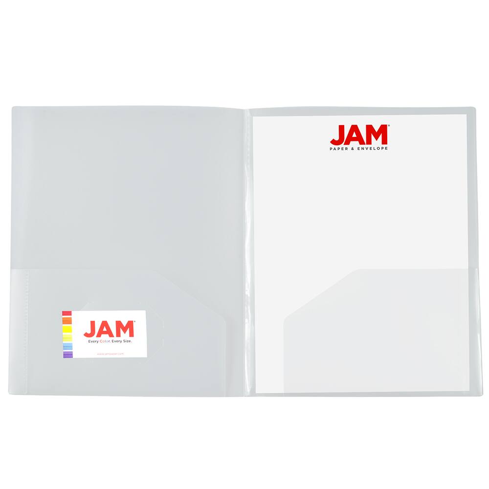 JAM Paper Heavy Duty Plastic 4-Pocket Folder, 2ct.