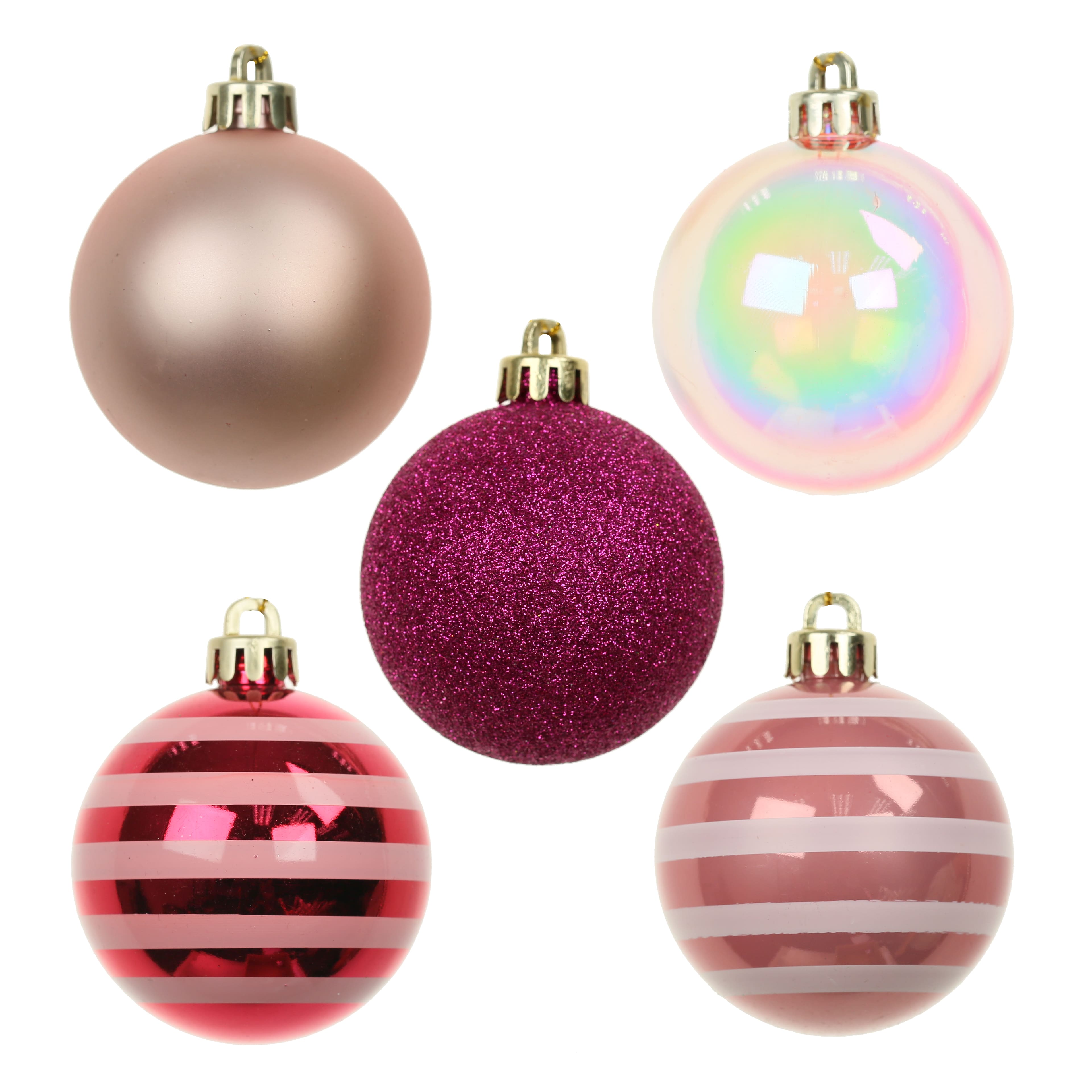 5 Pack 2.2" Pink Shatterproof Ball Ornaments by Ashland®